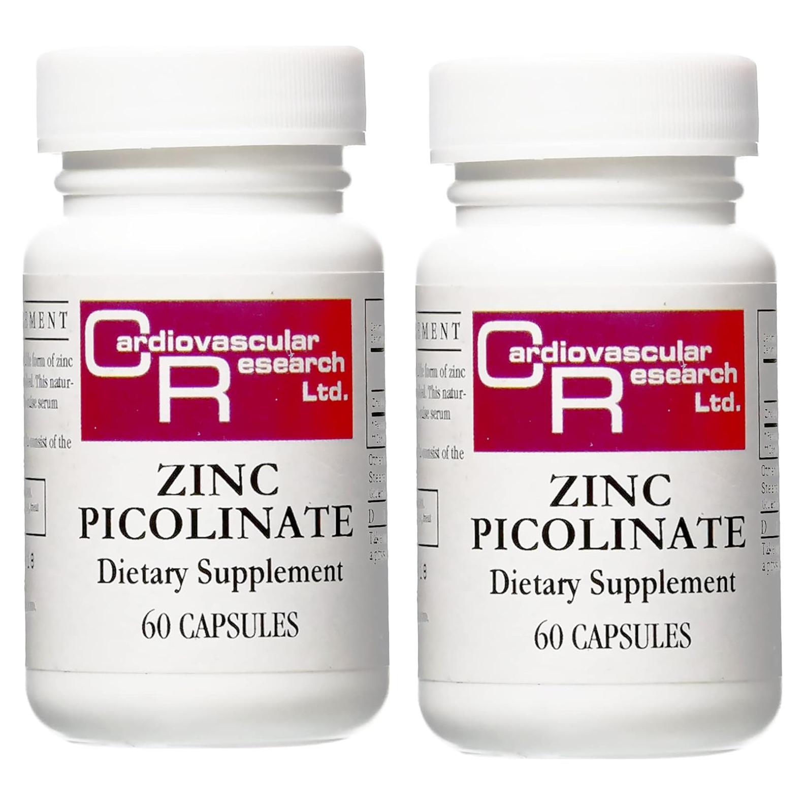 Picolinato de Zinc 25 mg Investigación Cardiovascular 120 Cápsulas