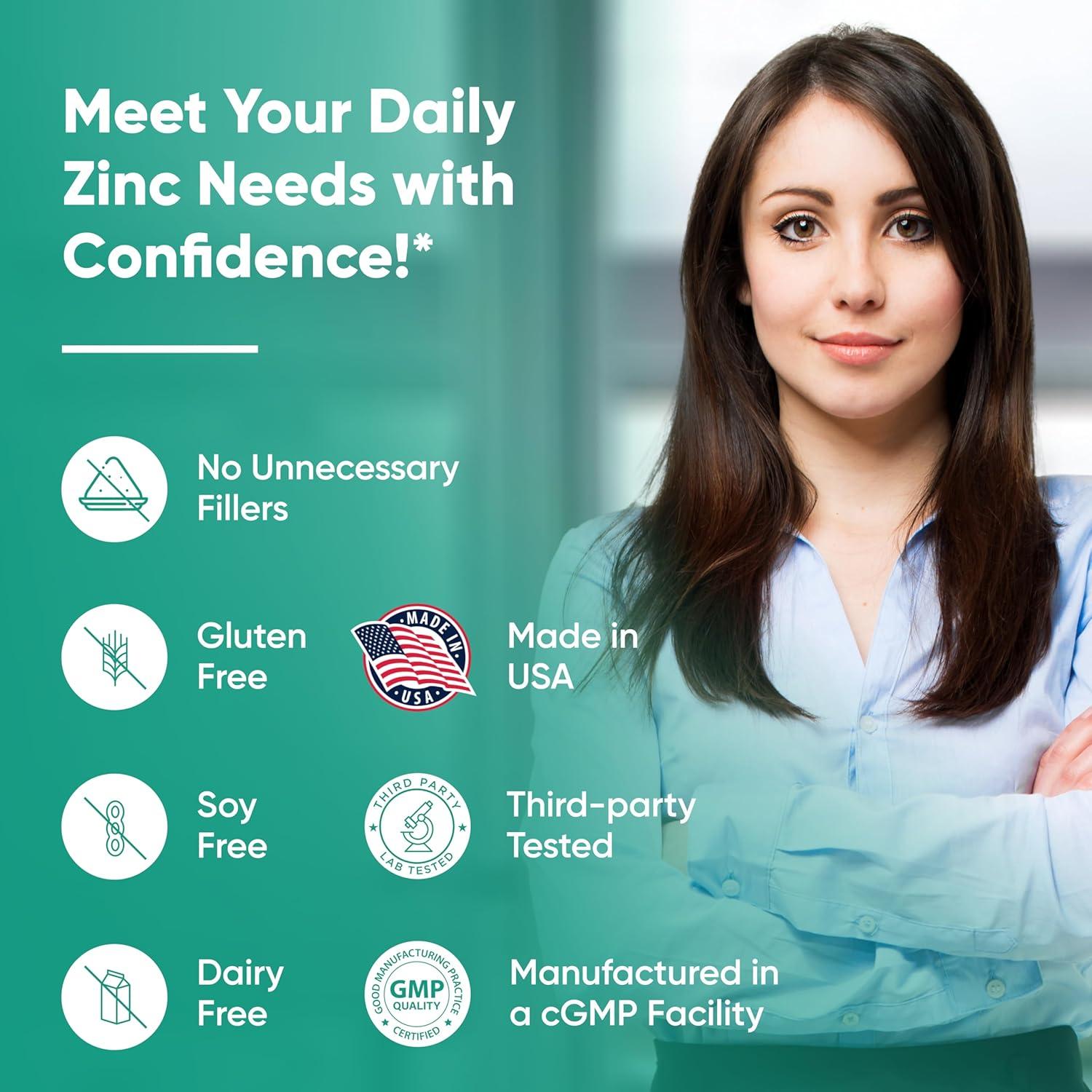 Suplemento de Zinc Sandhu 50mg 120 Cápsulas Antioxidante