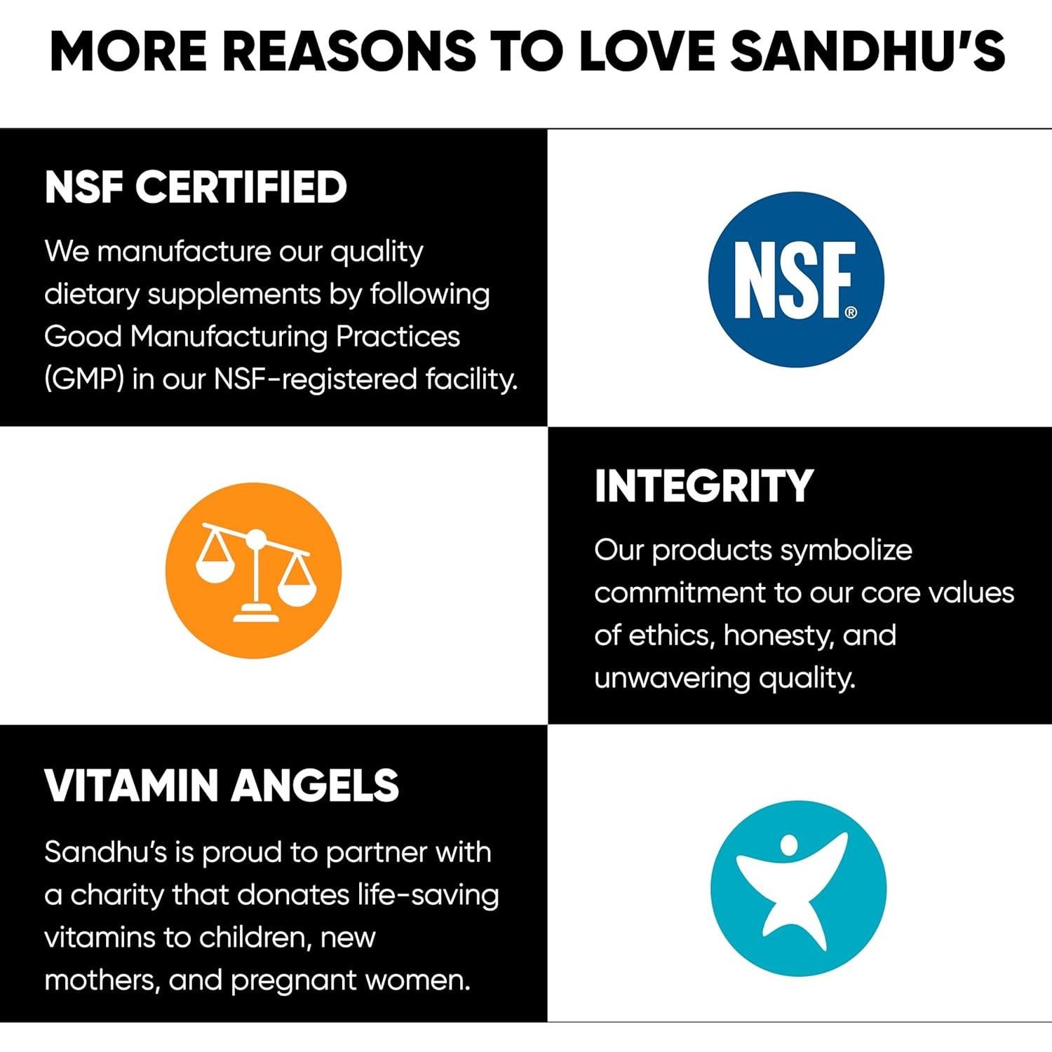 Suplemento de Zinc Sandhu 50mg 120 Cápsulas Antioxidante