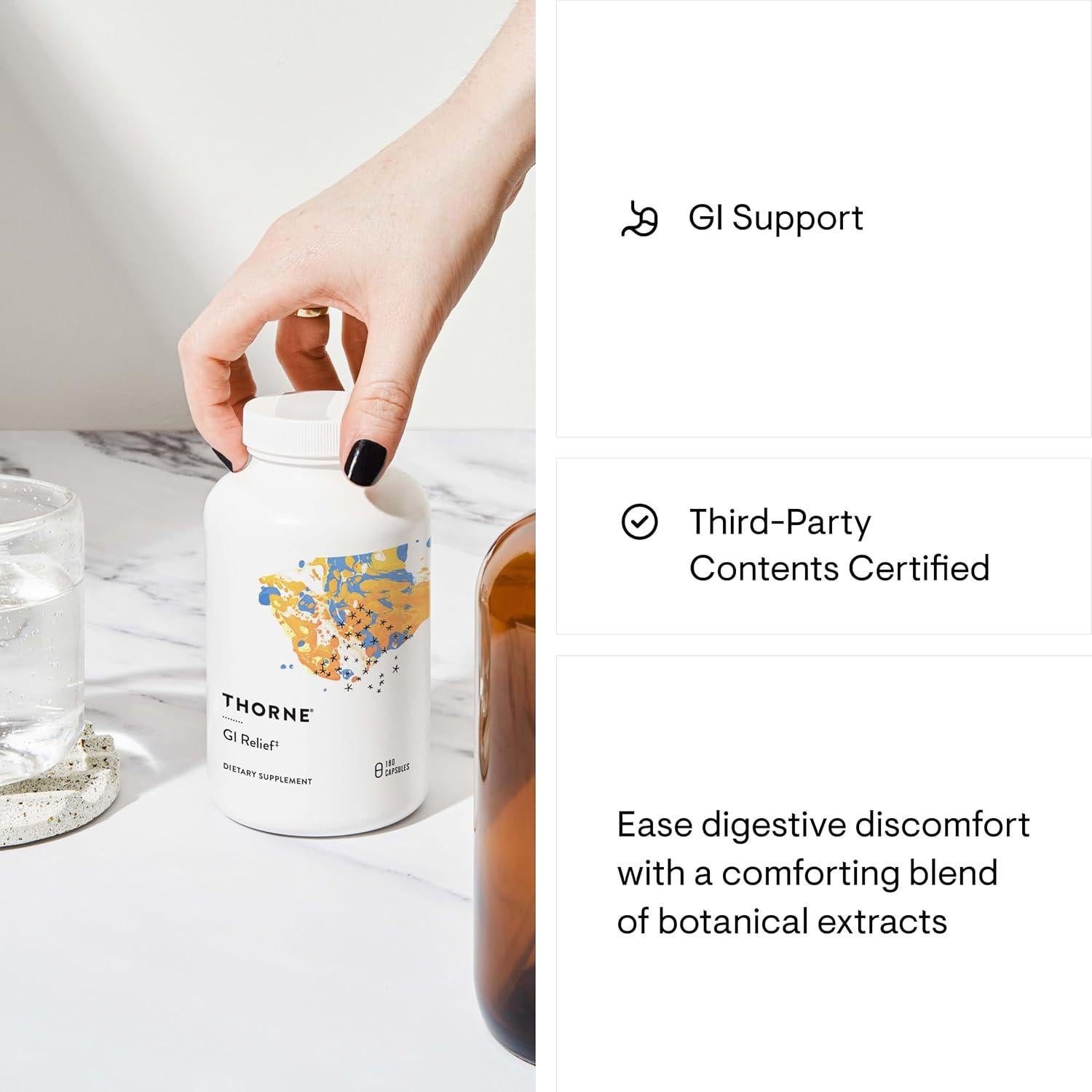 Suplemento Digestivo Thorne GI Alivio - 180 Cápsulas