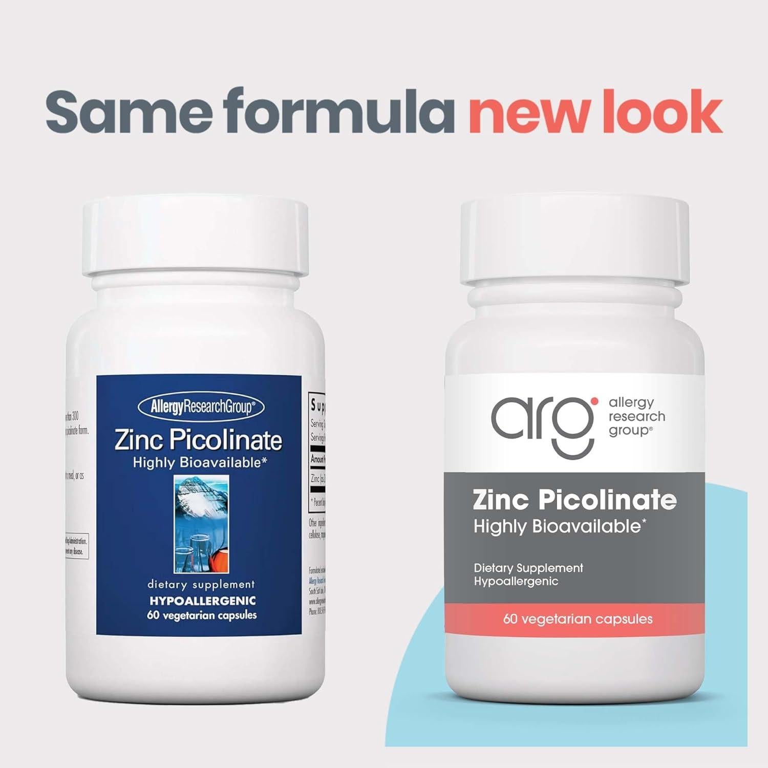 Suplemento Picolinato de Zinc Allergy Research Group 60 Cápsulas