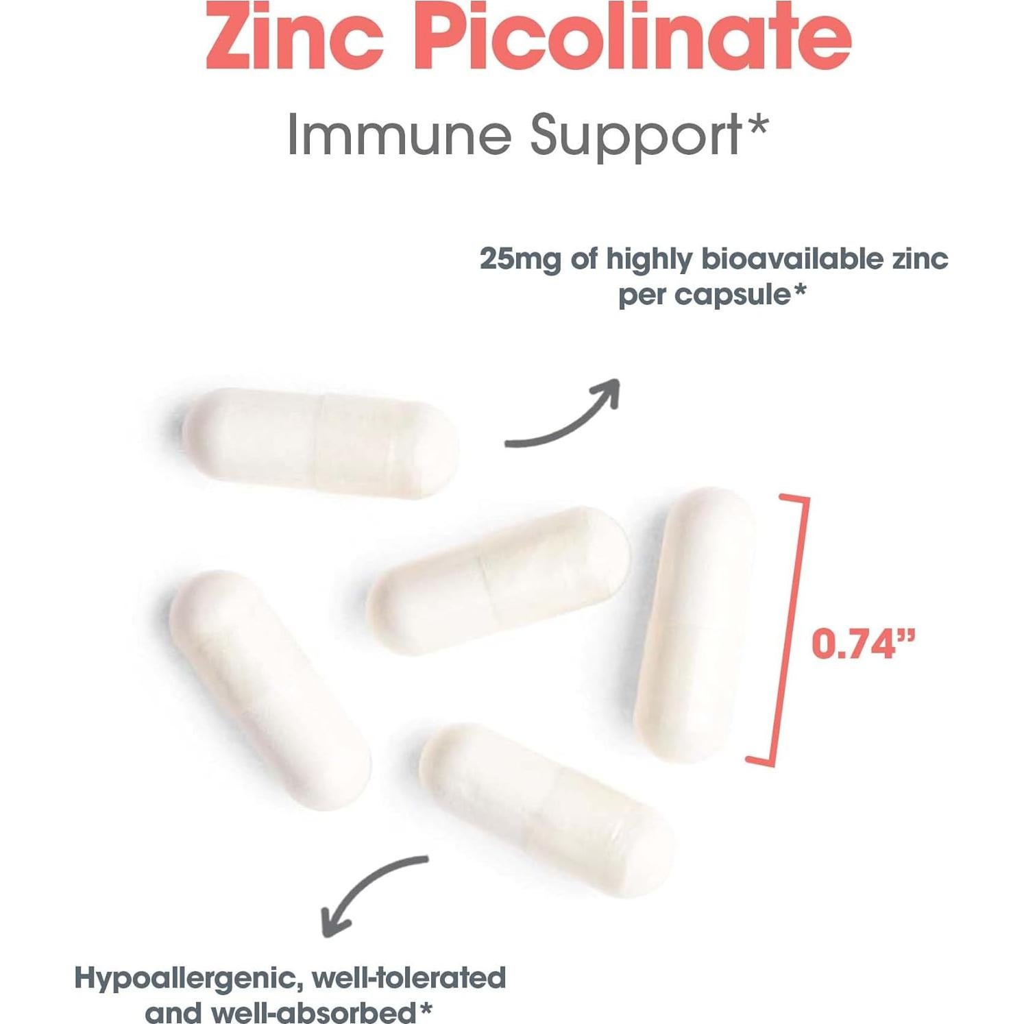 Suplemento Picolinato de Zinc Allergy Research Group 60 Cápsulas