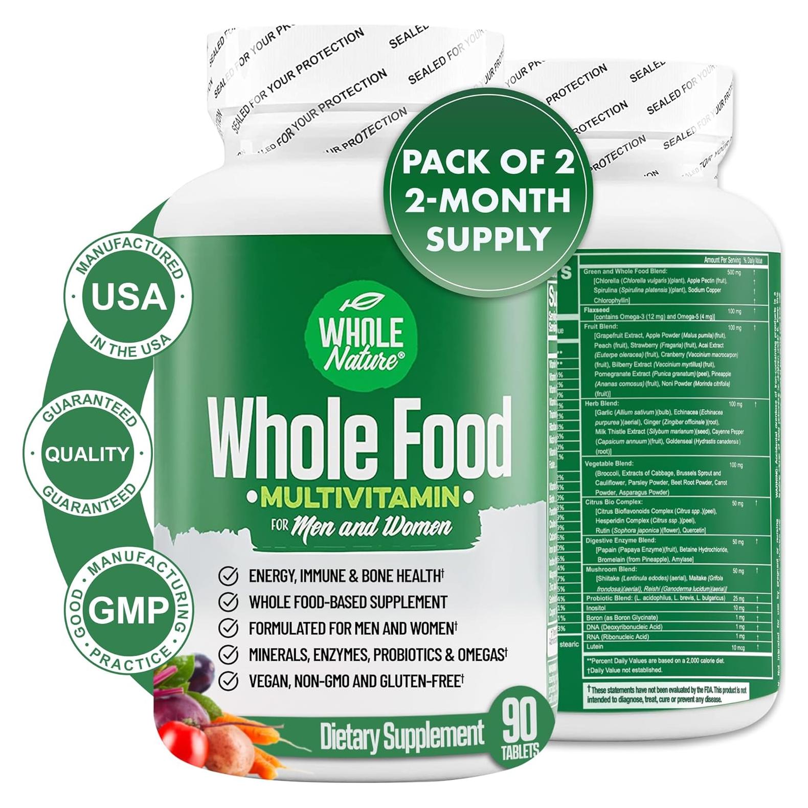 Multivitamina Integral Whole Nature 2 Unidades - Vegana y Natural