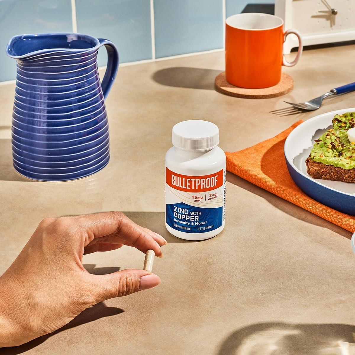 Cápsulas de Zinc y Cobre Bulletproof 120 Unidades Suplemento