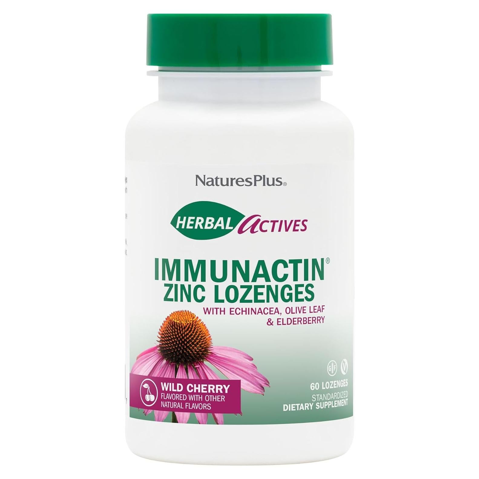 Pastillas de Zinc NaturesPlus Herbal Actives 10 mg 60 Veganas