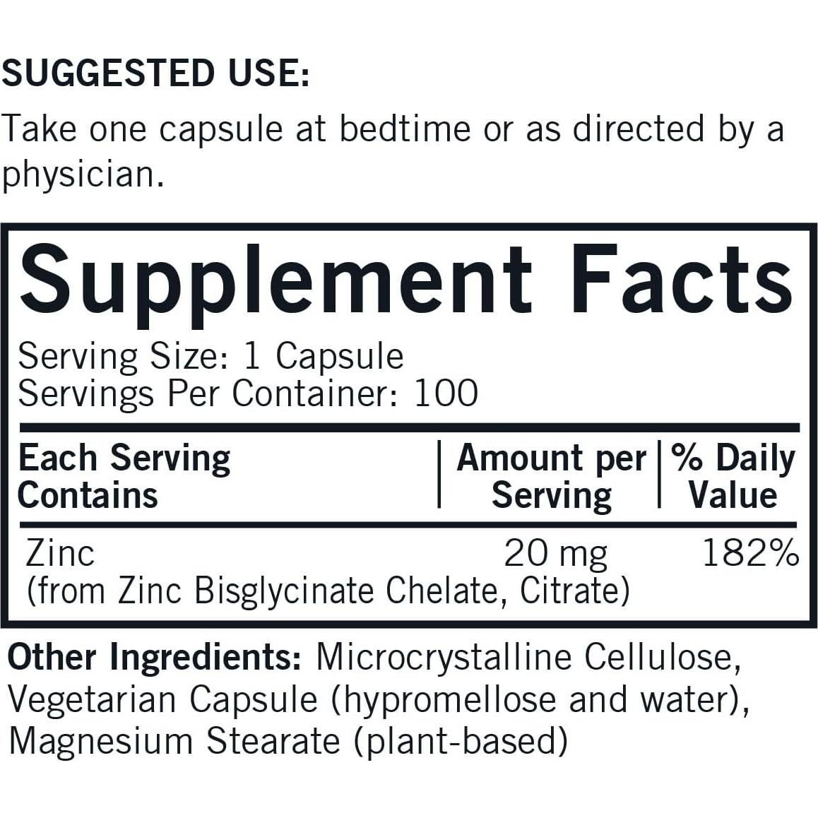 Kirkman Zinc 20mg 100 Cápsulas Hipoalergénicas Alta Absorción