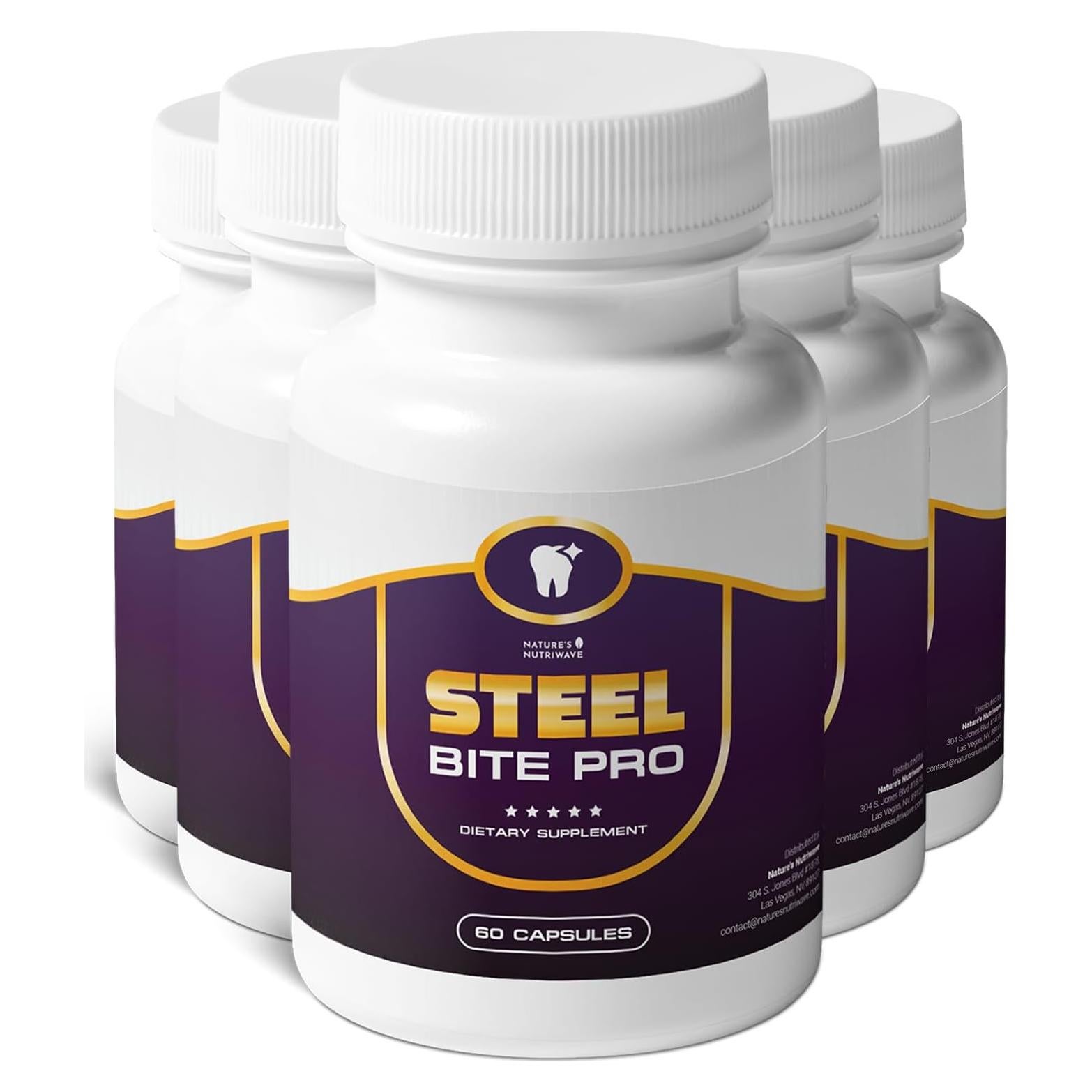 Suplemento Oral Steel Bite Pro - 60 Cápsulas de Origen Vegetal