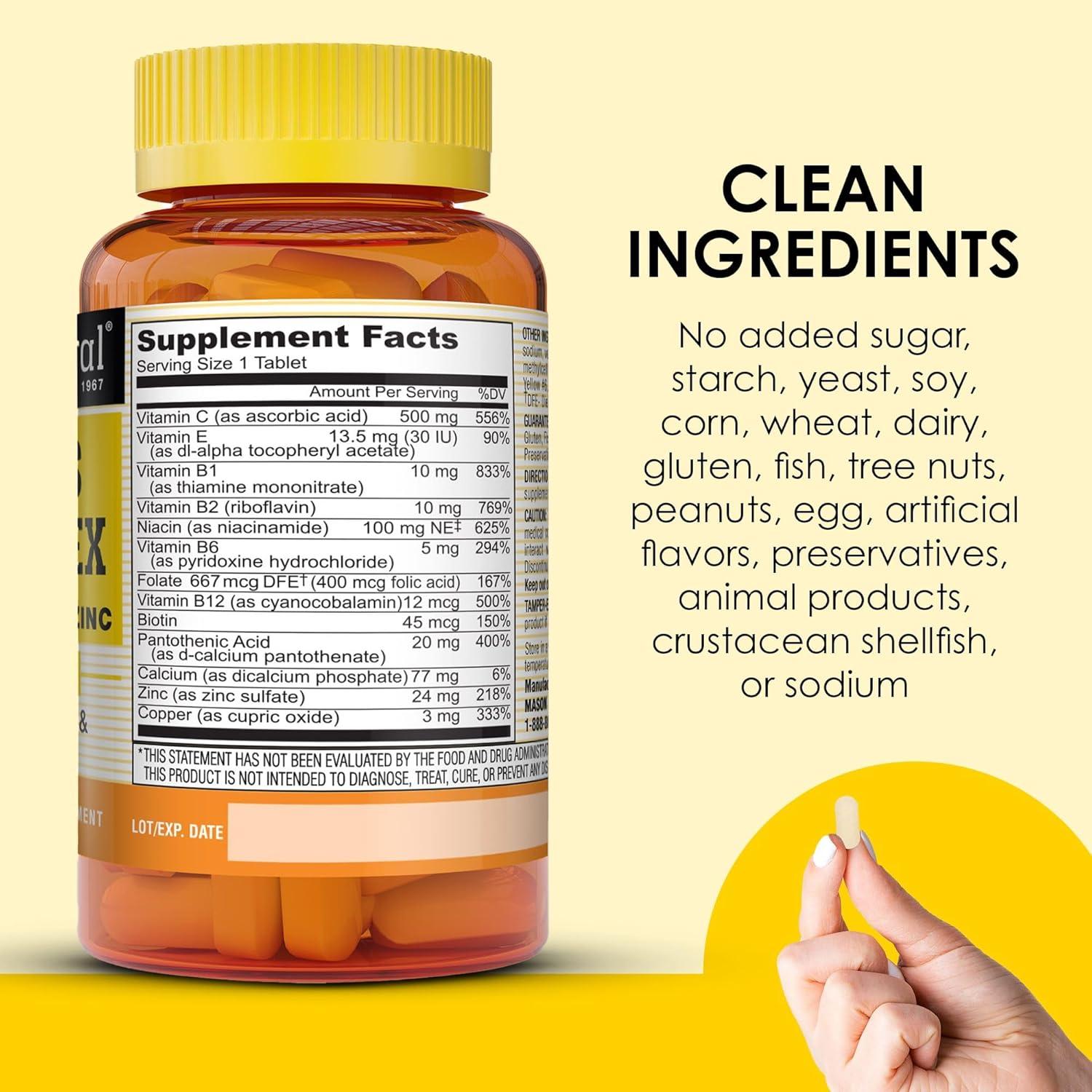 Suplemento Complejo B Mason Natural 180 Tabletas Antioxidantes