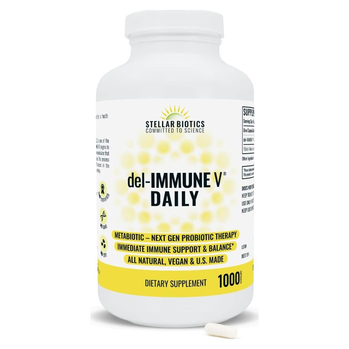 Del-Immune V Daily Stellar Biotics 1000 Cápsulas Probioticas