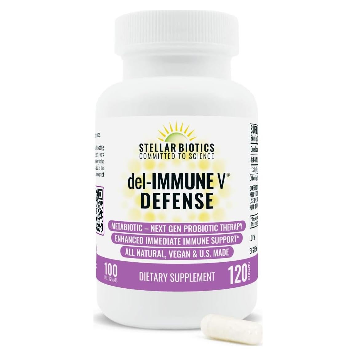Del-Immune V® Stellar Biotics 120 Cápsulas Metabiotico Inmunológico