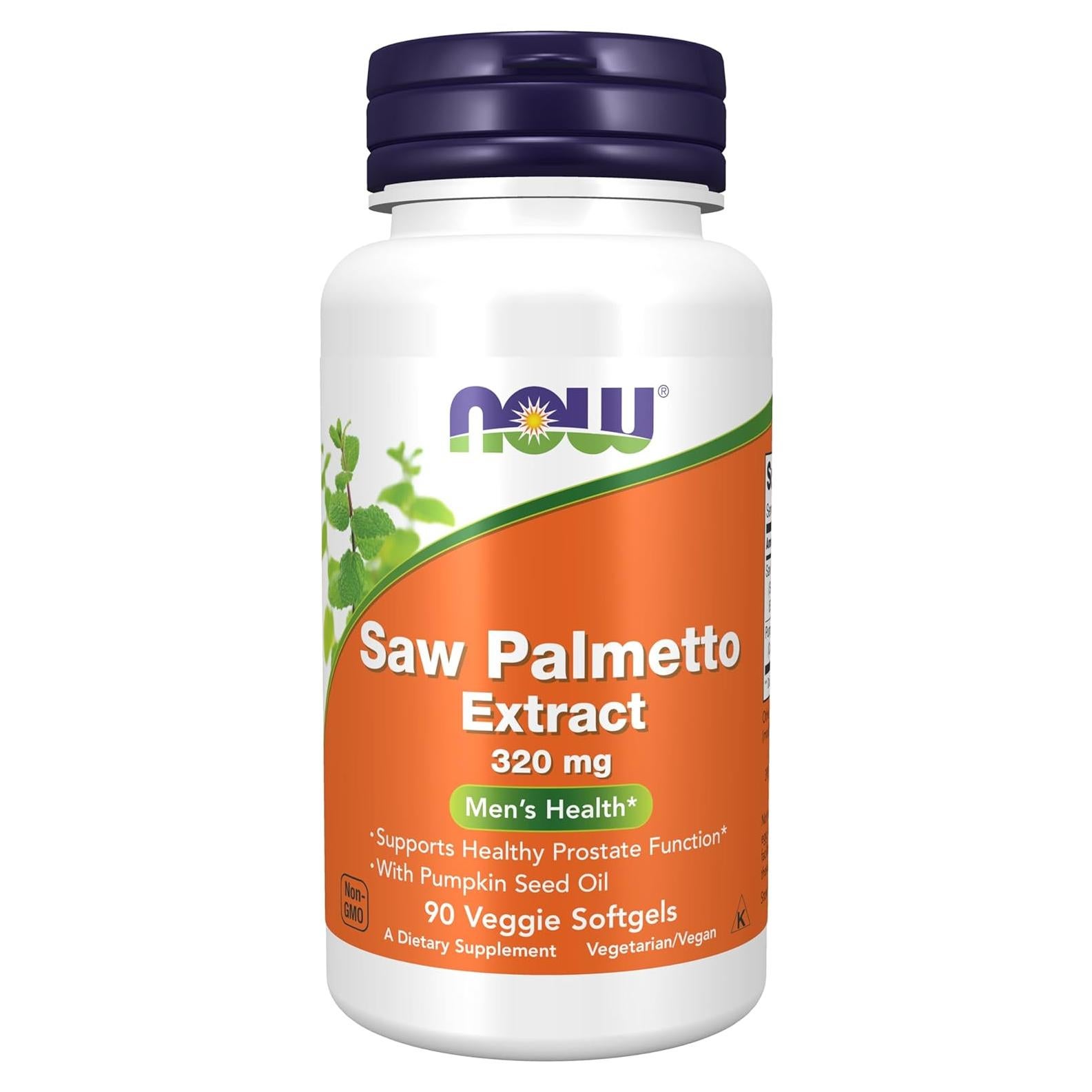 NOW Foods Extracto de Saw Palmetto 320 mg con Aceite de Calabaza 90 Cápsulas Veganas