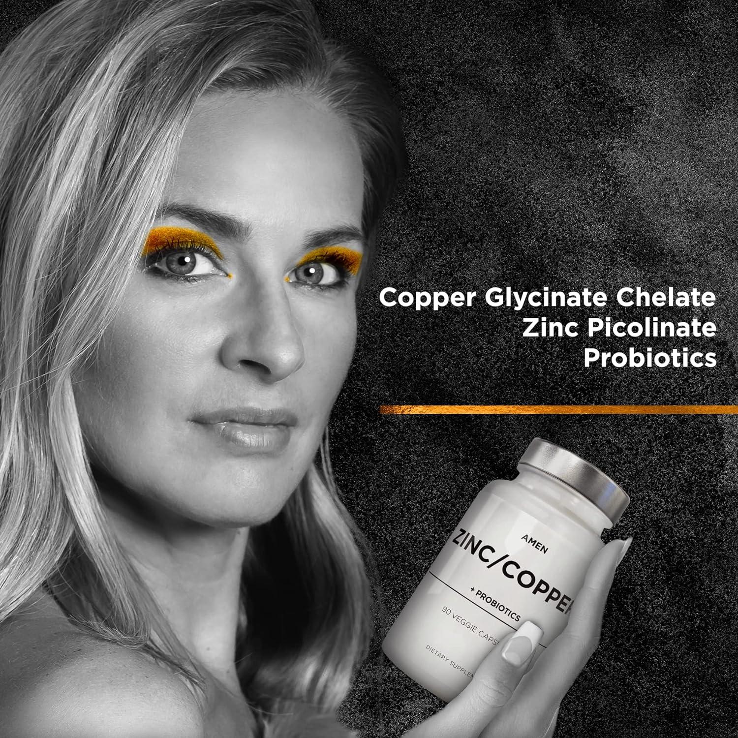 Suplemento de Zinc y Cobre Amen + Probioticos 90 Cápsulas