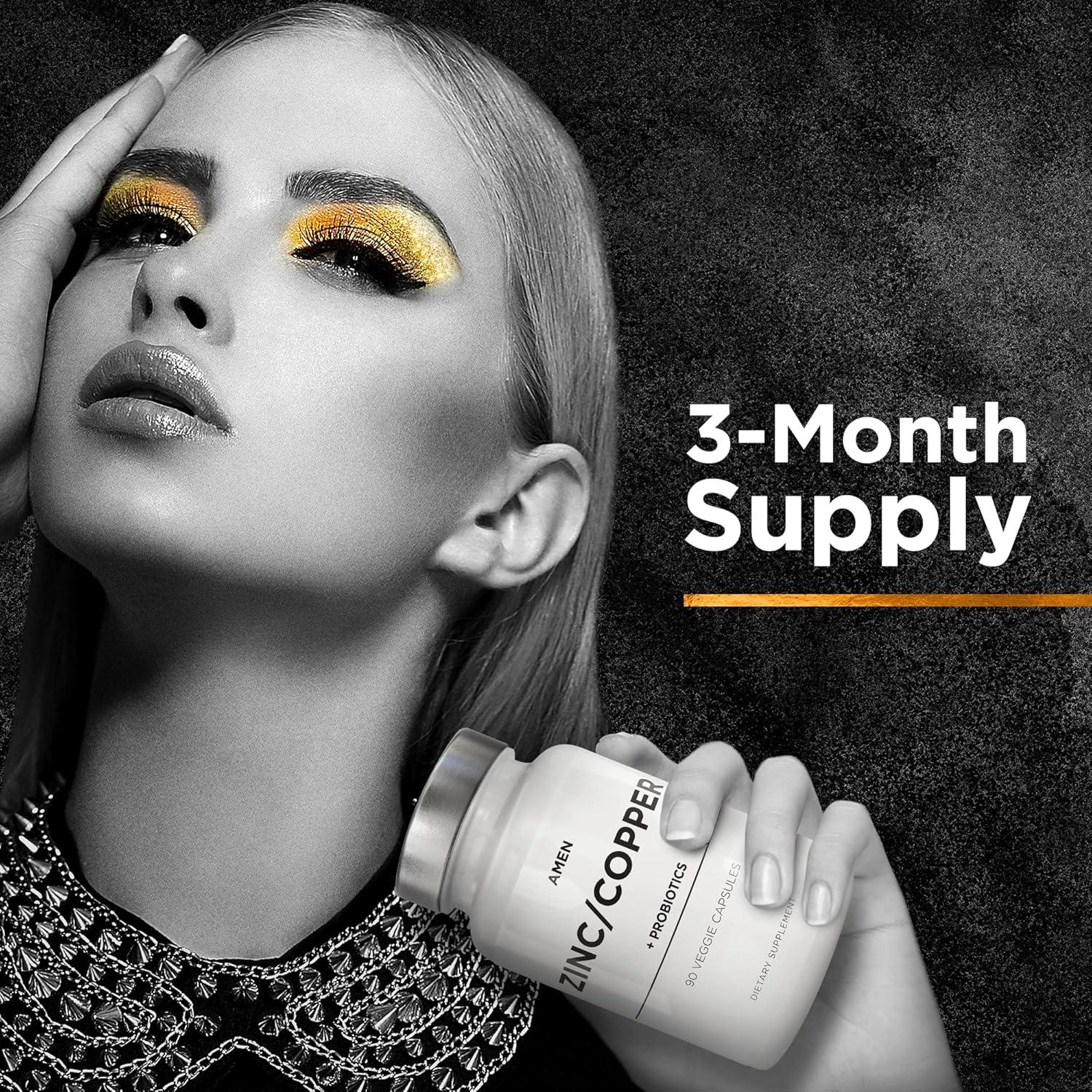 Suplemento de Zinc y Cobre Amen + Probioticos 90 Cápsulas