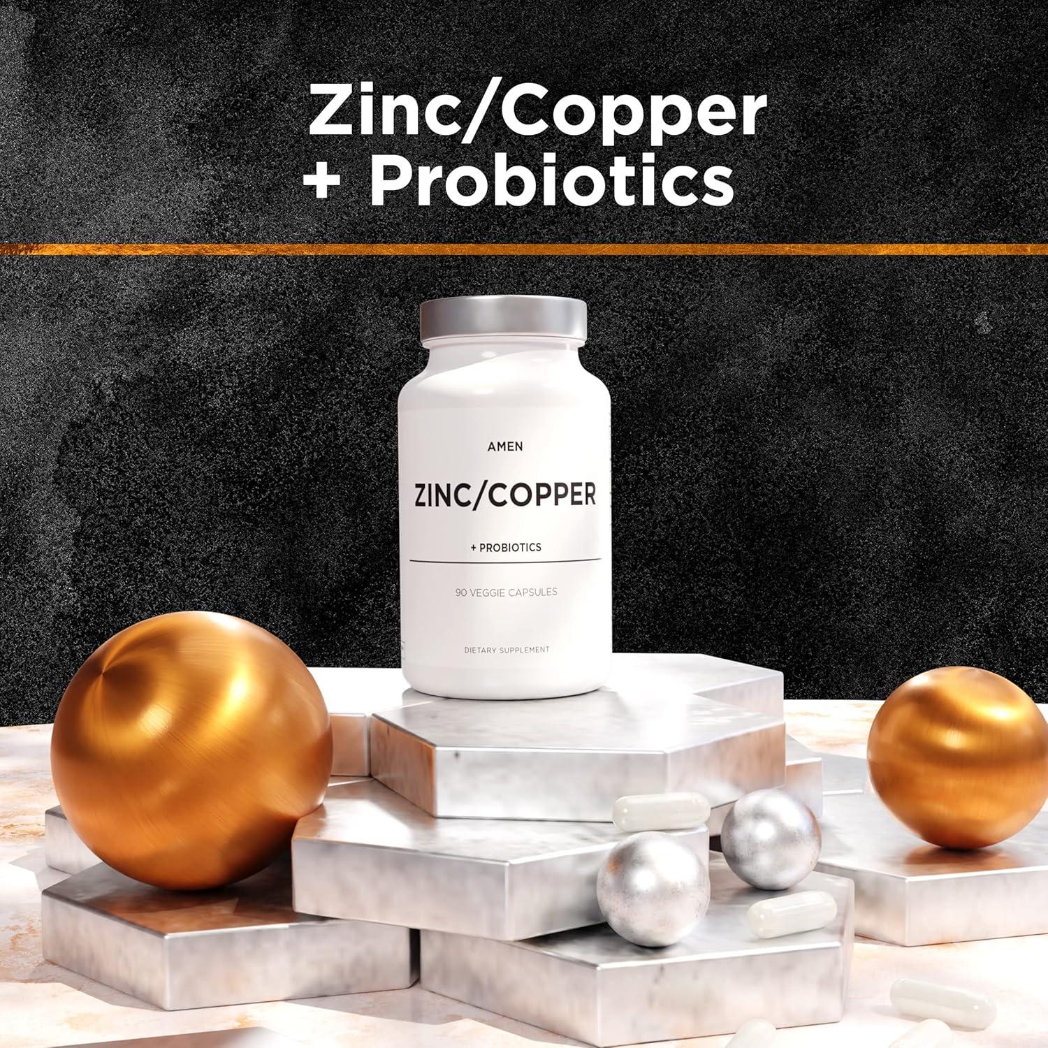 Suplemento de Zinc y Cobre Amen + Probioticos 90 Cápsulas