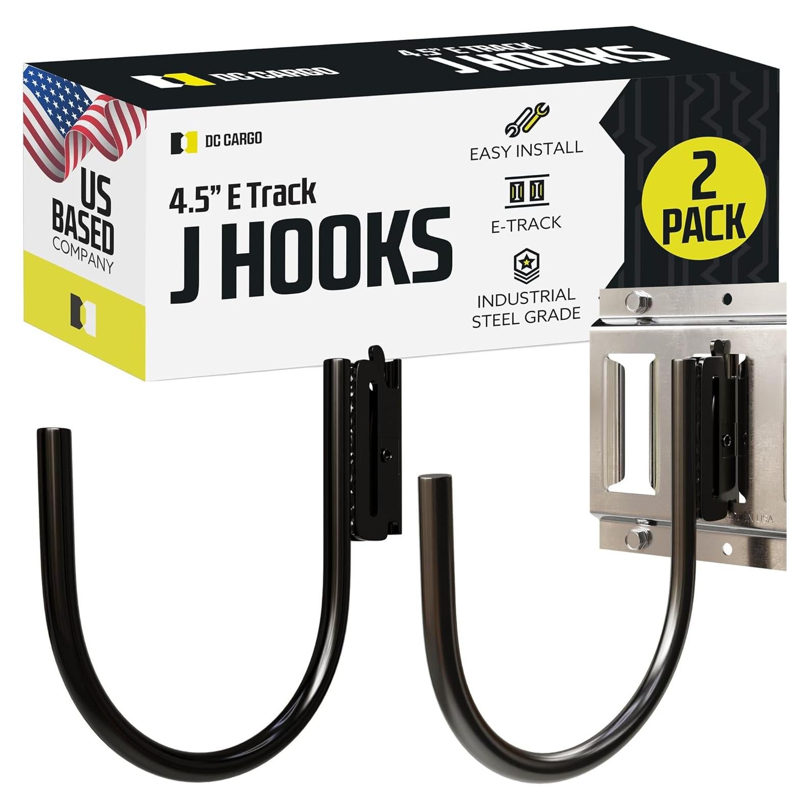 Ganchos J E Track DC Cargo 4.5" - 2 Paquete Resistente
