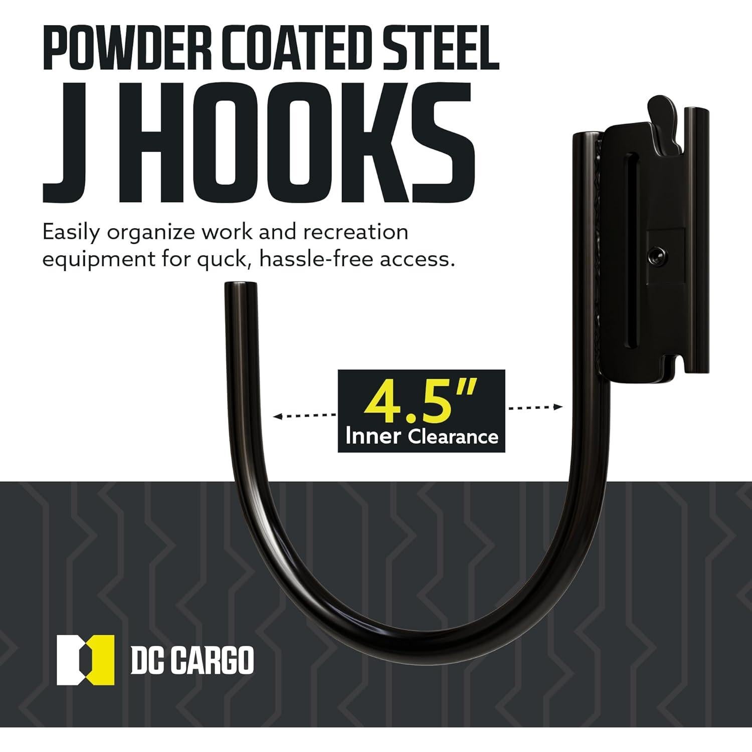 Ganchos J E Track DC Cargo 4.5" - 2 Paquete Resistente