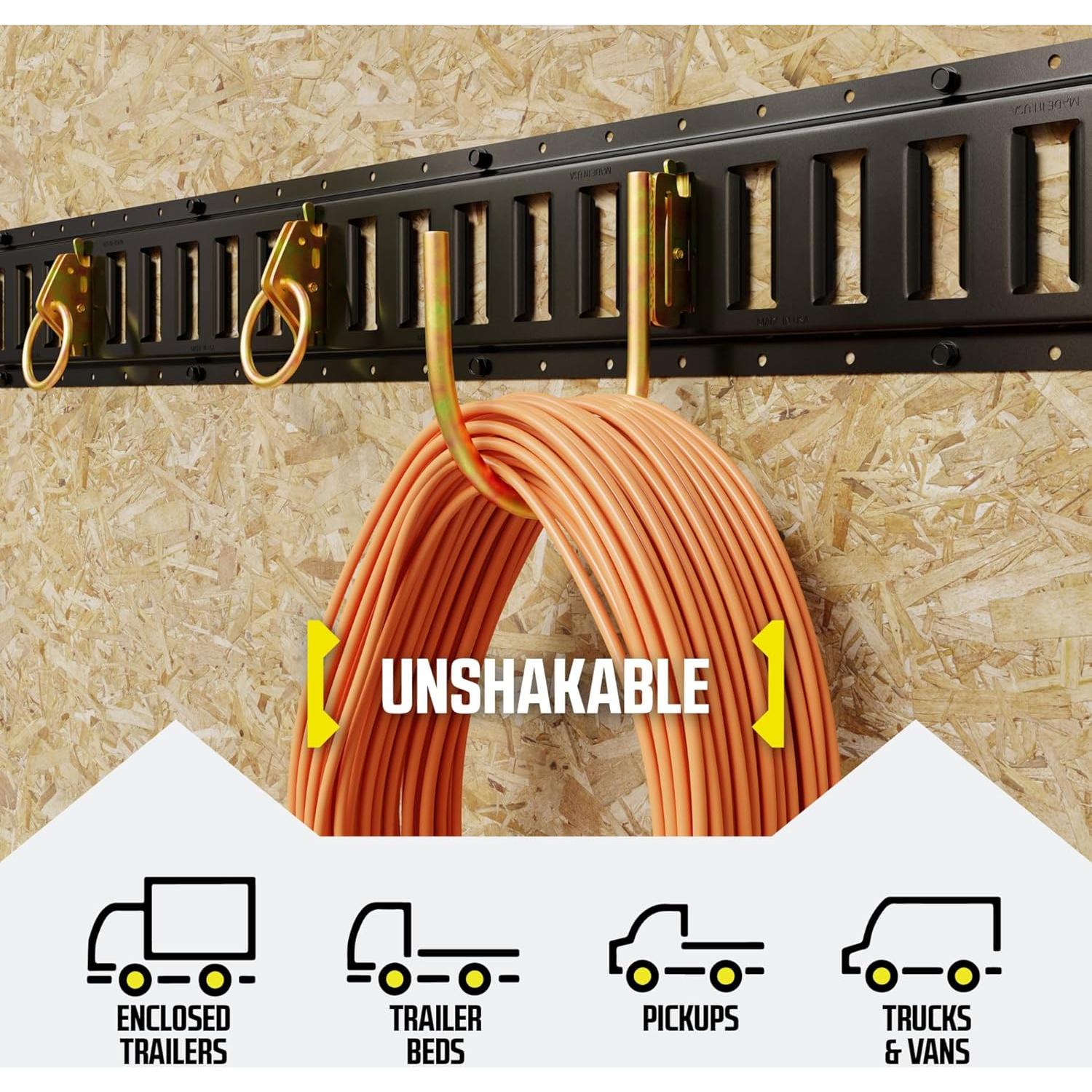 Ganchos J E Track DC Cargo 4.5" - 2 Paquete Resistente