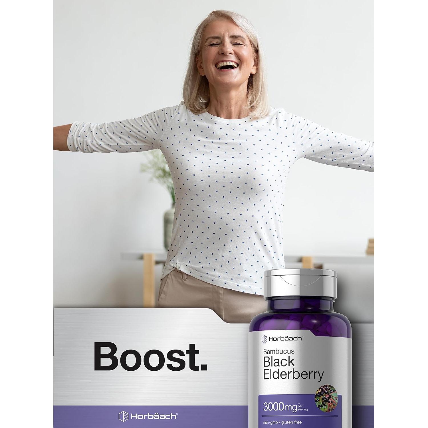 Cápsulas de Saúco Negro Horbäach 3000mg - 180 Unidades