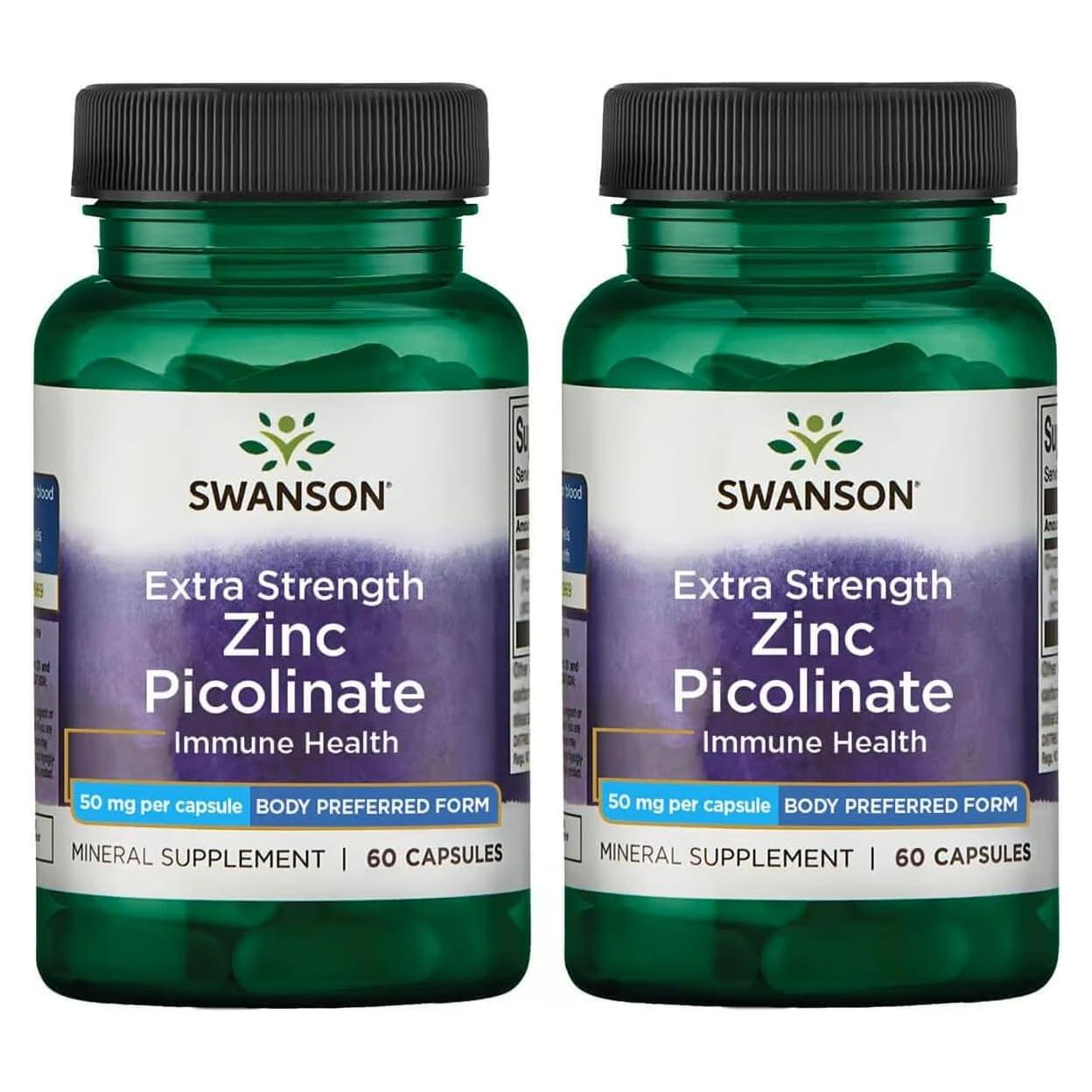 Cápsulas de Zinc Picolinato Swanson 50 mg - 120 Unidades
