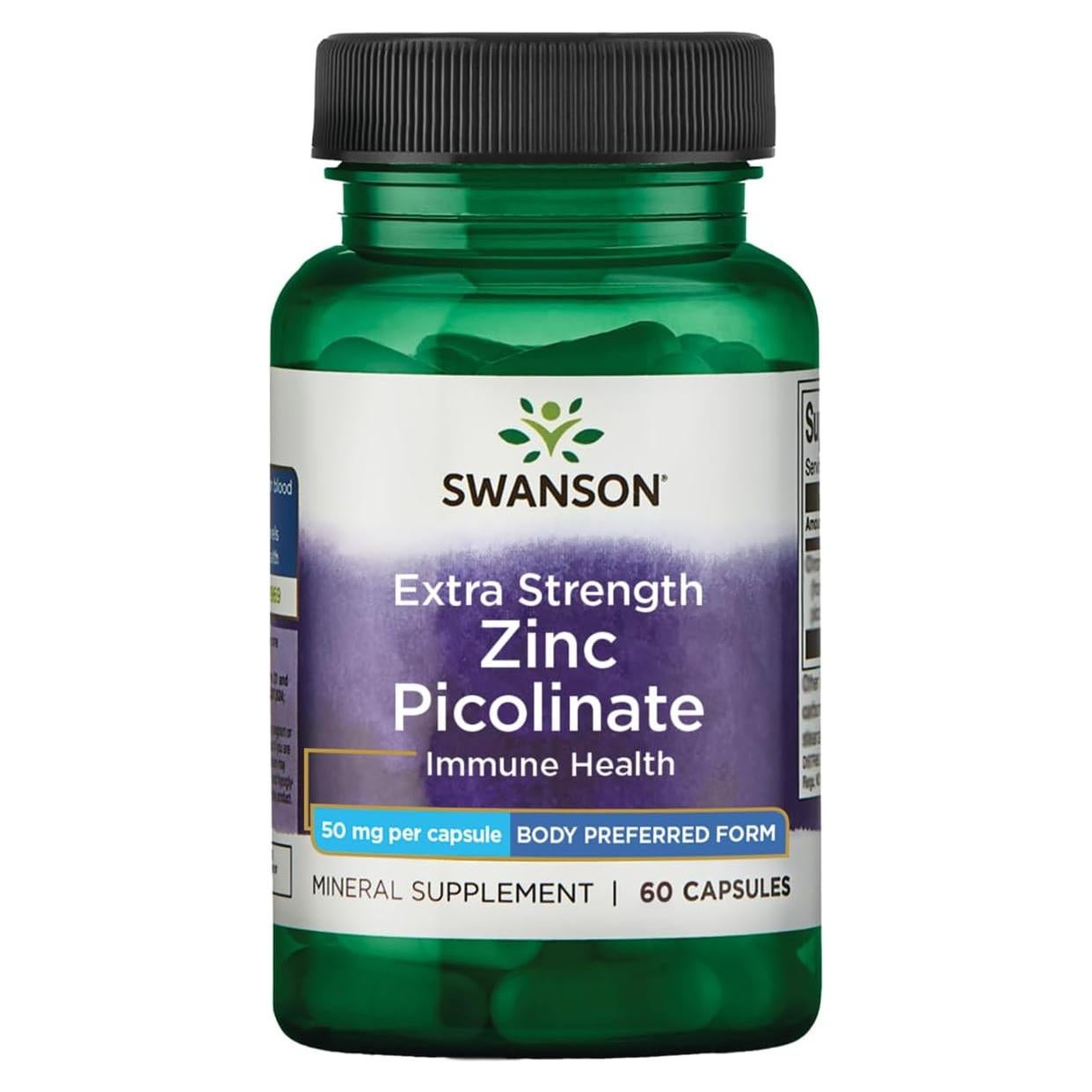 Zinc Picolinato Swanson 50 mg - 60 Cápsulas Inmunidad