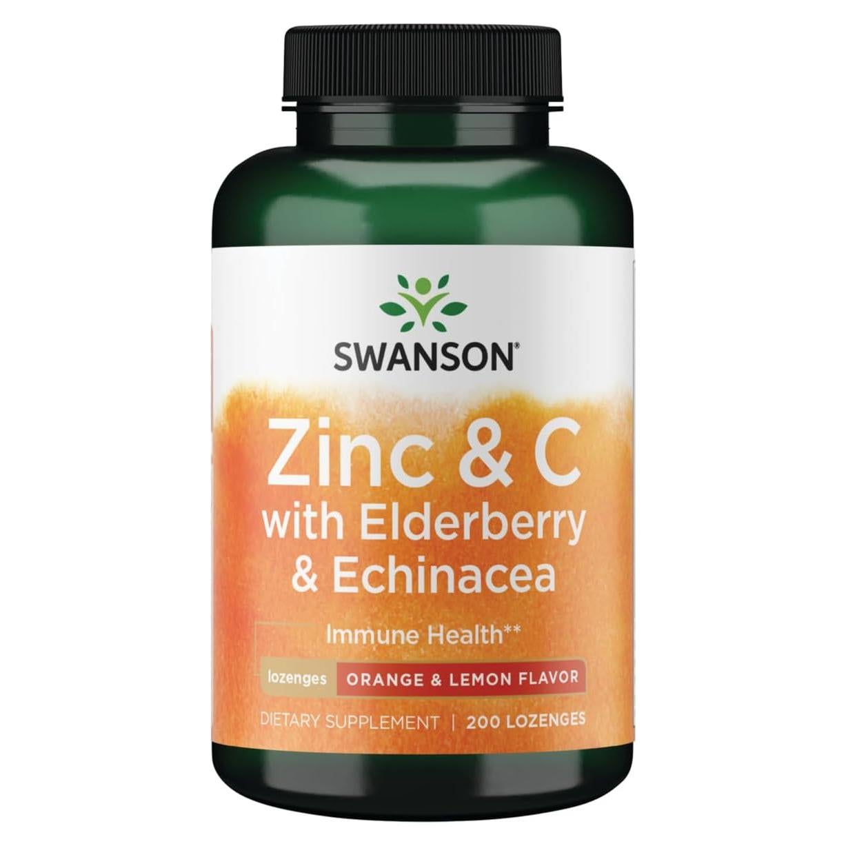 Pastillas de Zinc y Vitamina C Swanson 200 ml Sabor Naranja