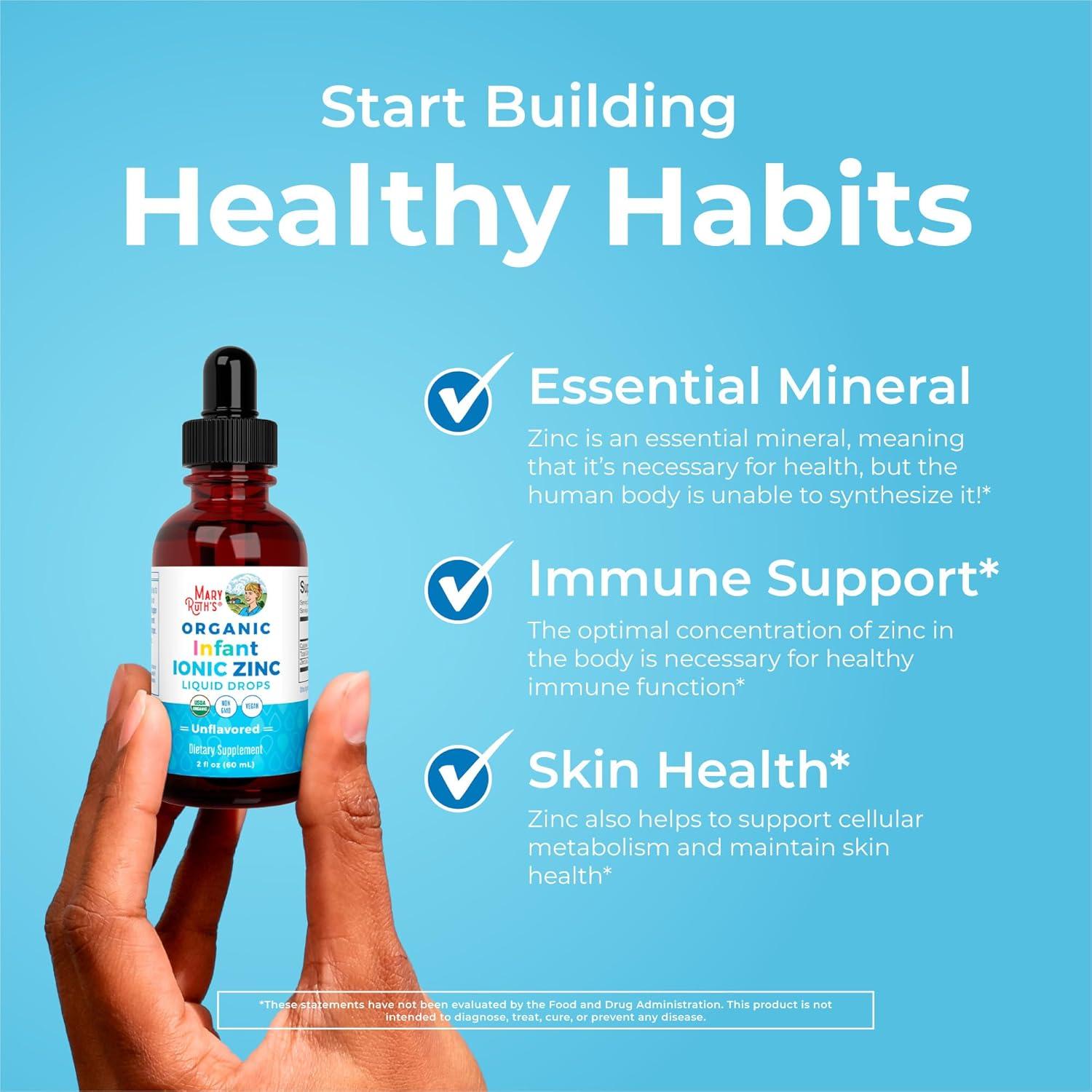 Gotas Líquidas de Zinc Orgánico MaryRuth's para Bebés 59 mL