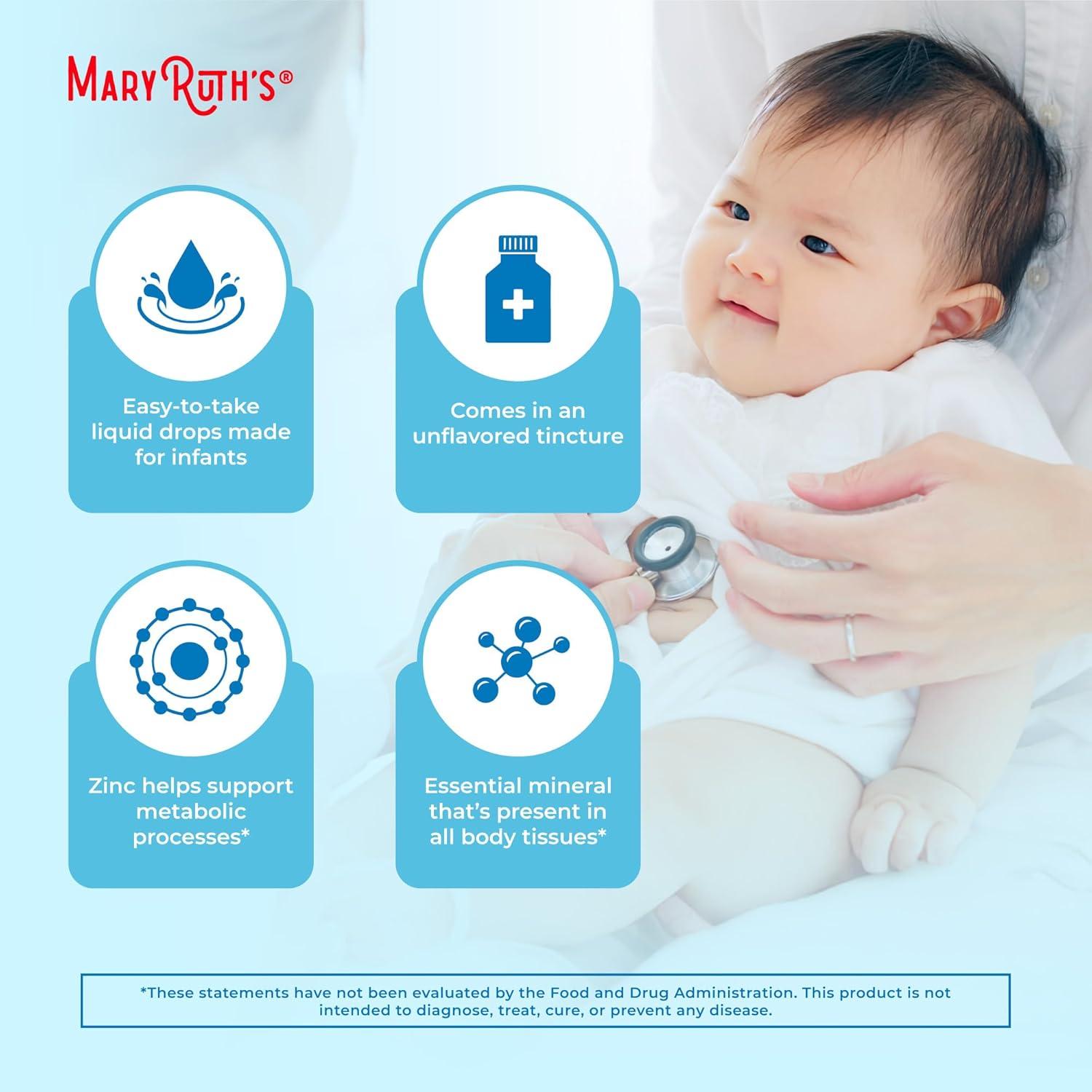 Gotas Líquidas de Zinc Orgánico MaryRuth's para Bebés 59 mL