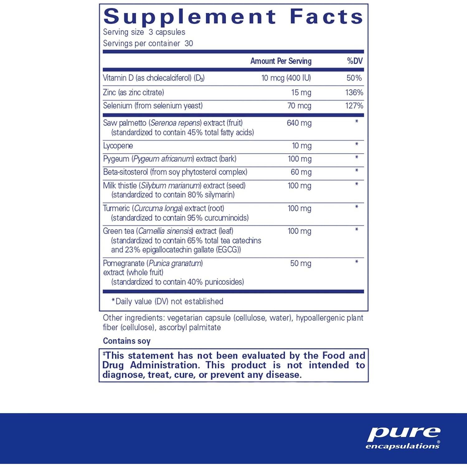 Suplemento Prostático Pure Encapsulations SP Ultimate 90 Cápsulas