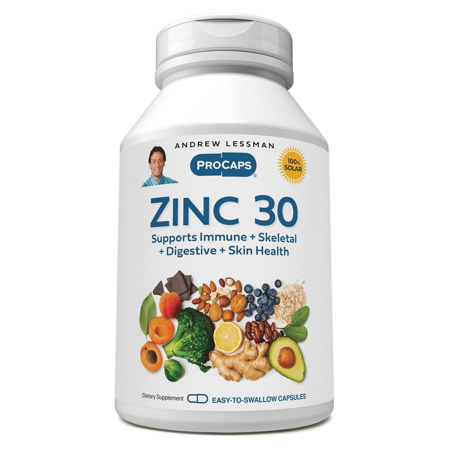 ANDREW LESSMAN Zinc 30mg - 60 Cápsulas - Citrato de Zinc