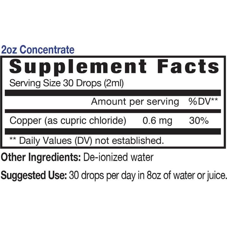 Suplemento Líquido de Cobre Eidon - 59.15 ml, 100% Natural