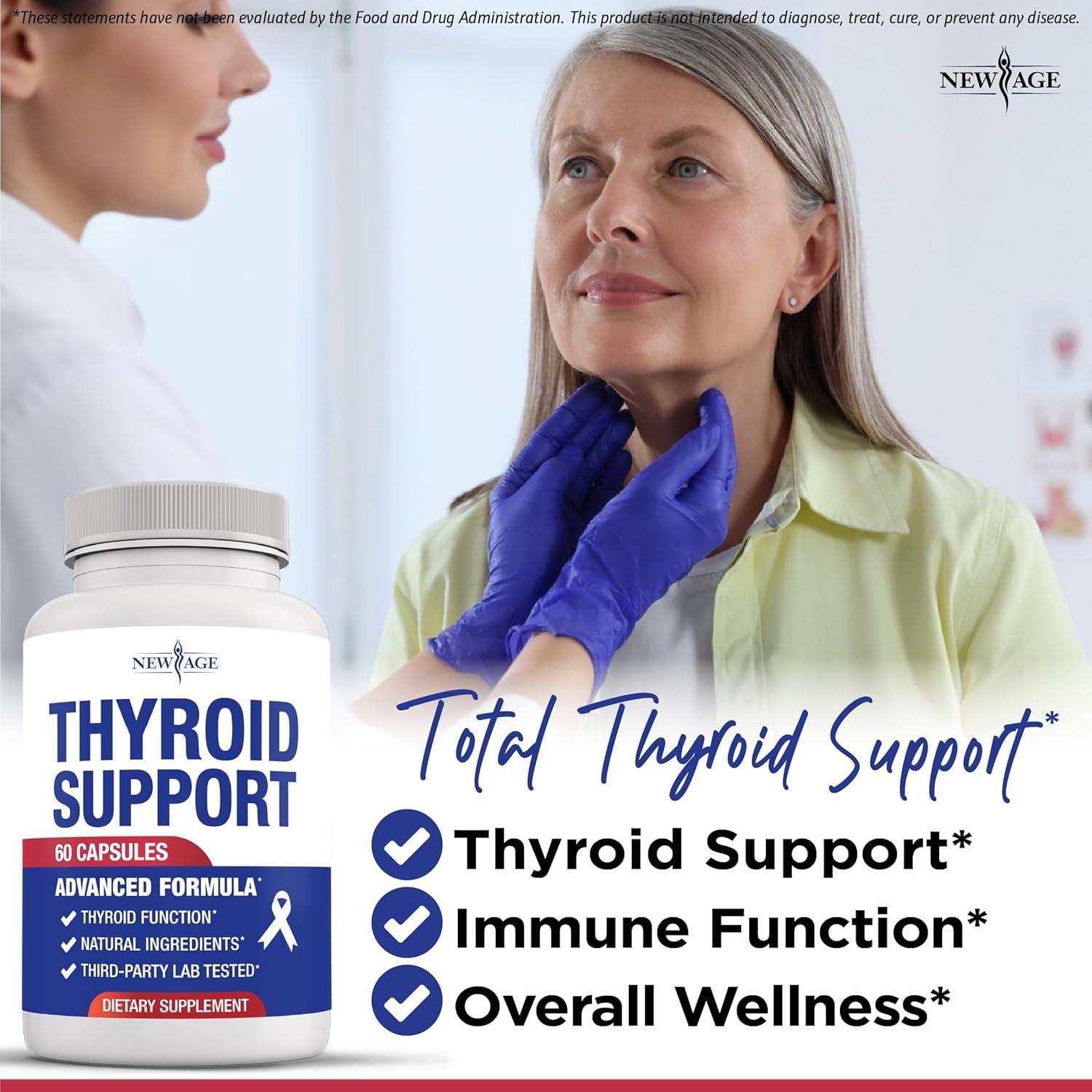 Suplemento de Tiroides New Age con Yodo, Zinc y Ashwagandha - 120 Cápsulas