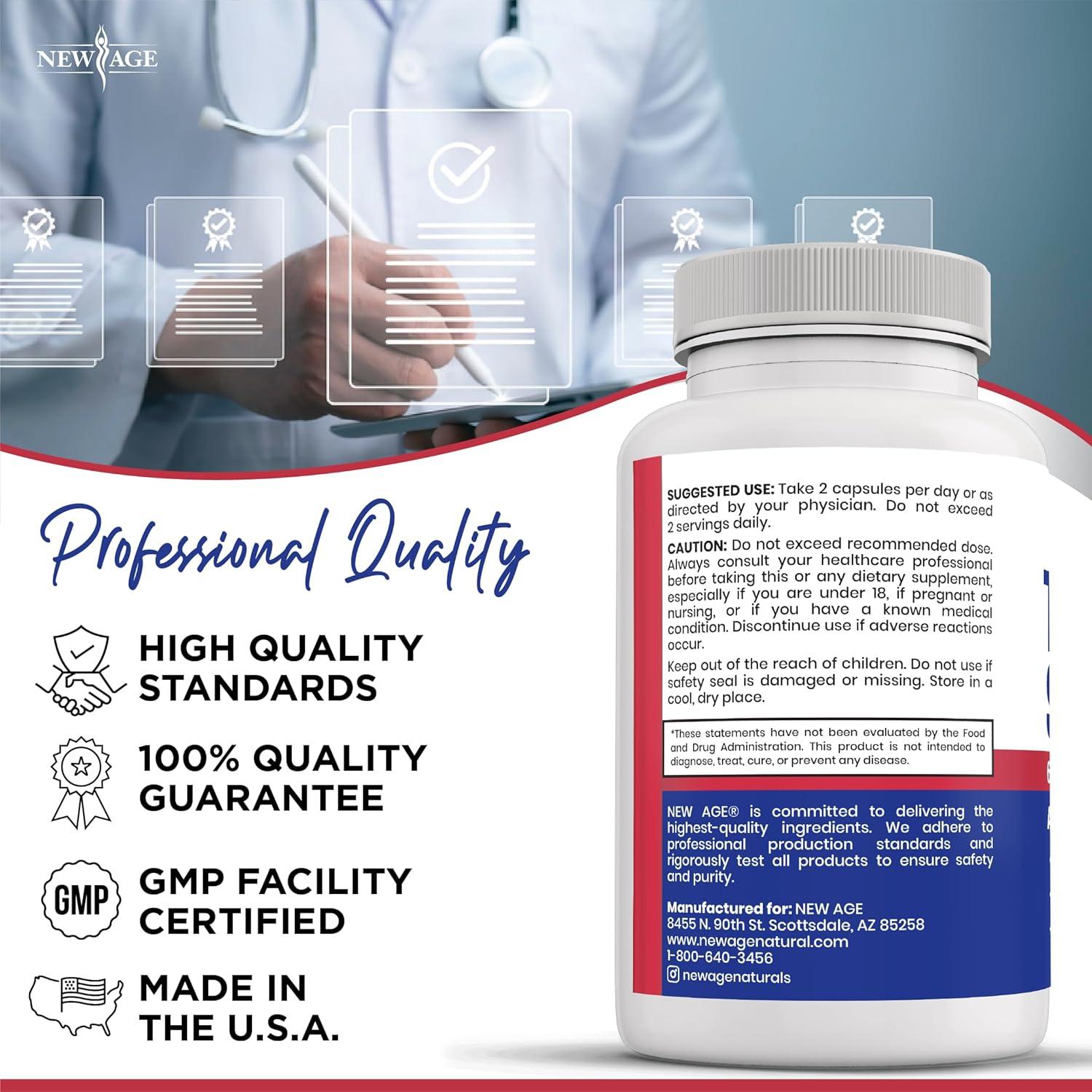 Suplemento de Tiroides New Age con Yodo, Zinc y Ashwagandha - 120 Cápsulas