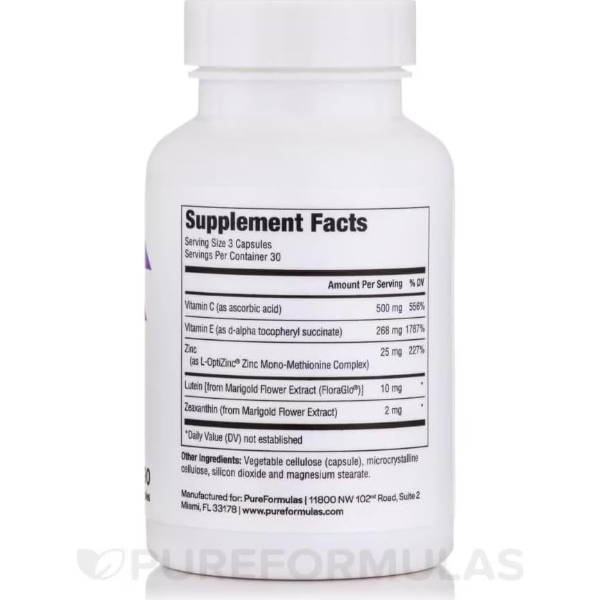 Suplemento Ocular PureFormulas 90 Cápsulas Luteína y Zeaxantina