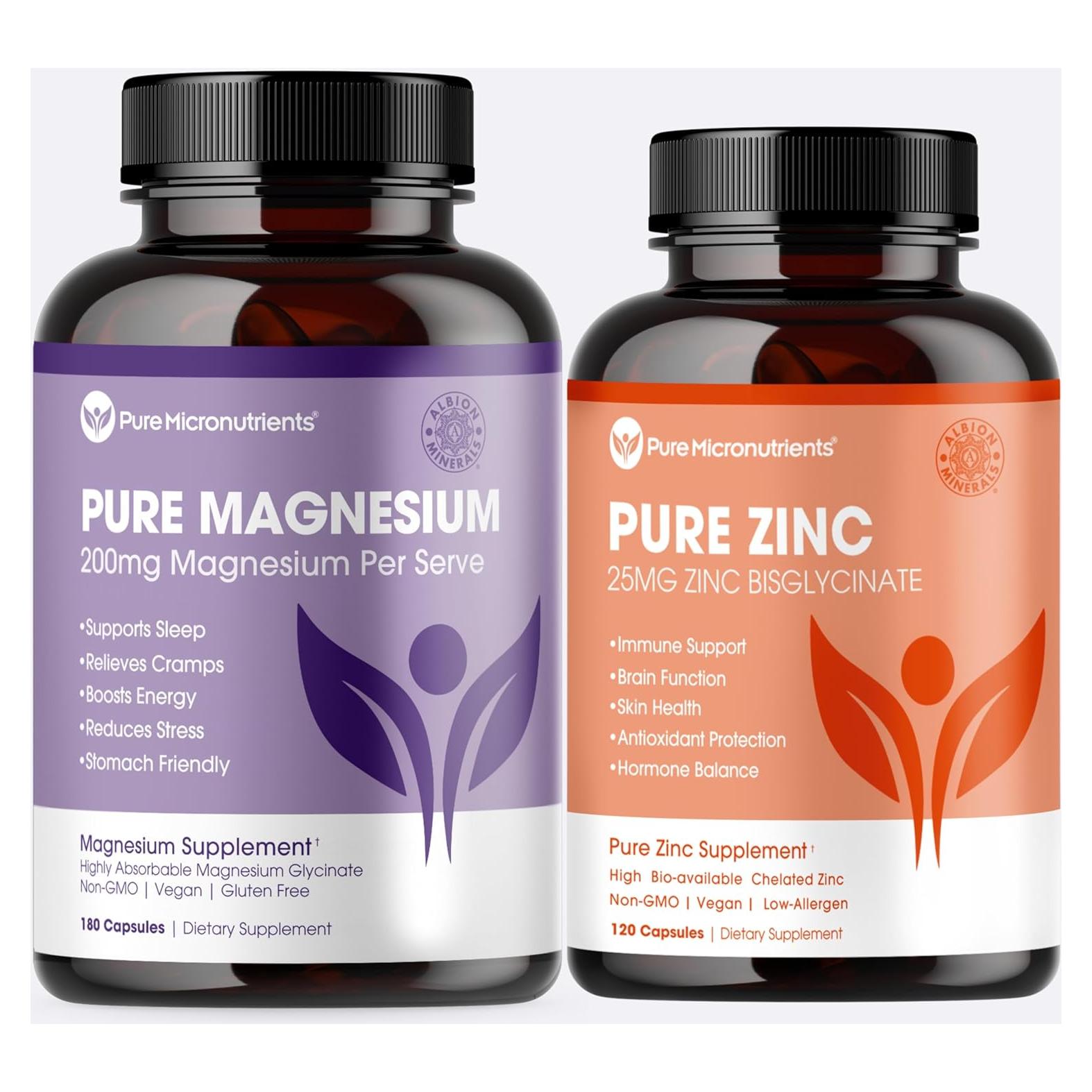 Paquete de Suplementos de Magnesio y Zinc Puro - Micronutrientes
