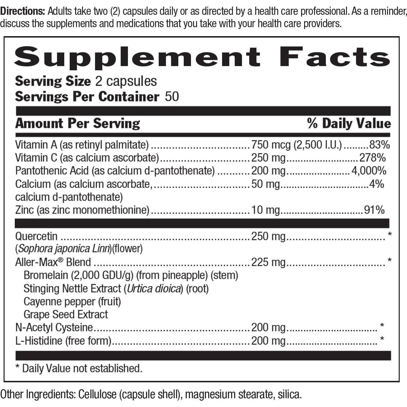 Country Life Aller-Max - Suplemento Inmunológico 100 Cápsulas