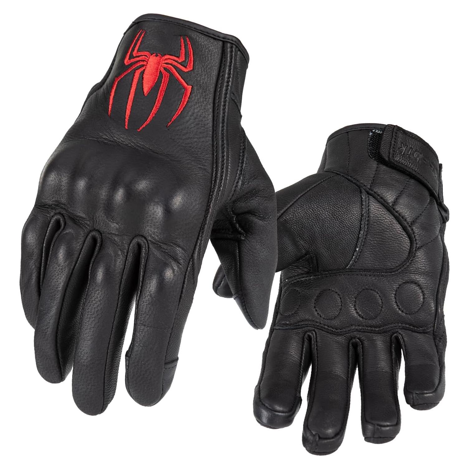 Guantes de Motocicleta Keebik KEEG de Cuero Negro Táctiles