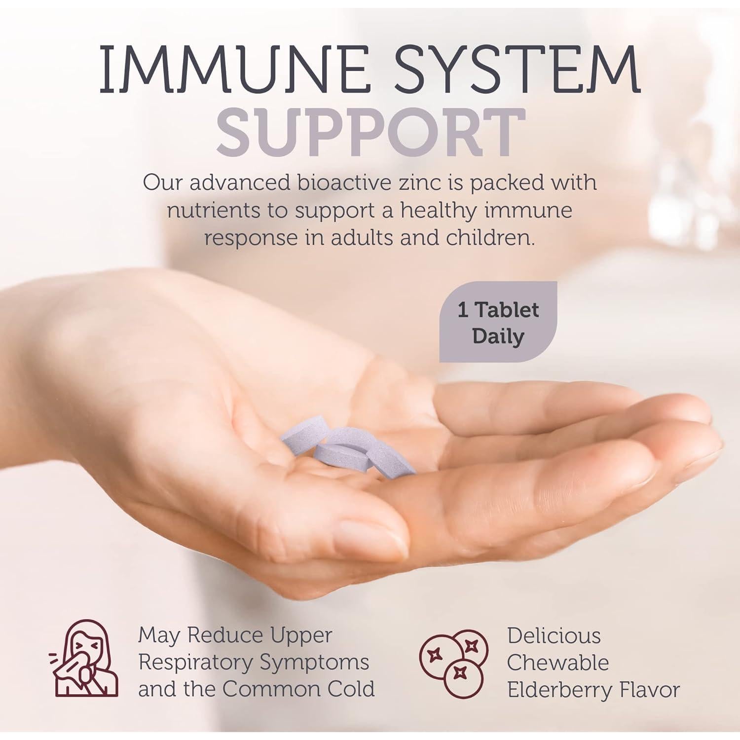 Pastillas Masticables de Zinc y Saúco Zahler 25mg - 90 Unidades