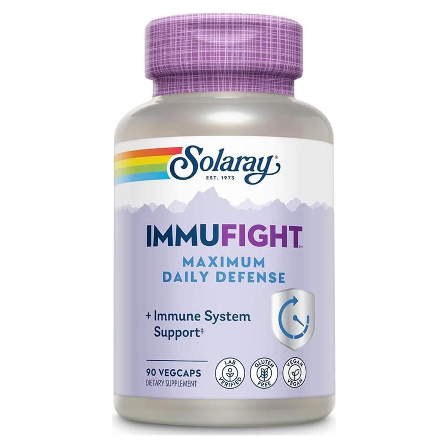 Solaray Immufight Defensa Diaria Máxima 90 VegCaps Vitamina C D Zinc