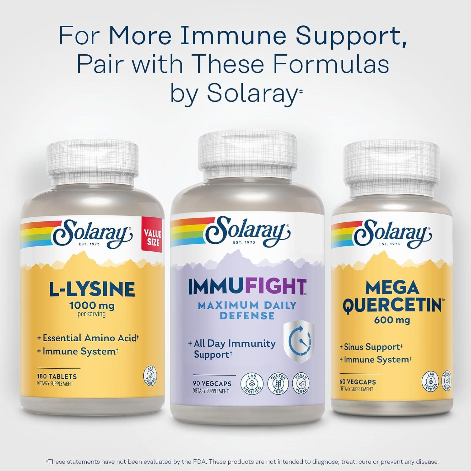 Solaray Immufight Defensa Diaria Máxima 90 VegCaps Vitamina C D Zinc
