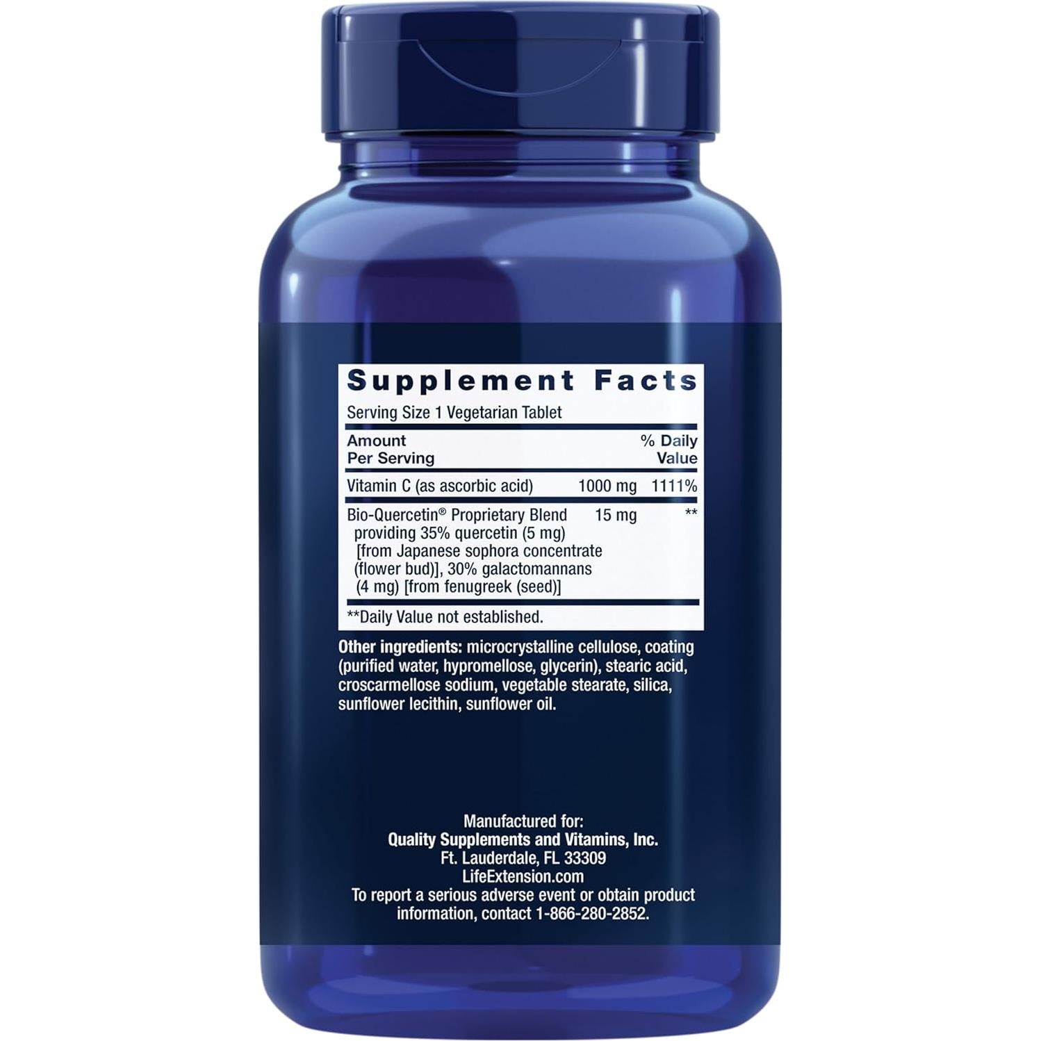 Suplemento Multivitamínico Life Extension con Vitamina C y Quercetina - 250 Tabletas