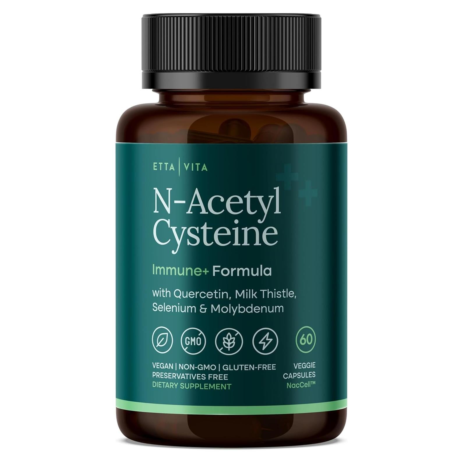 Suplemento Vegano Etta Vita NAC 600mg con Quercetina y Selenio