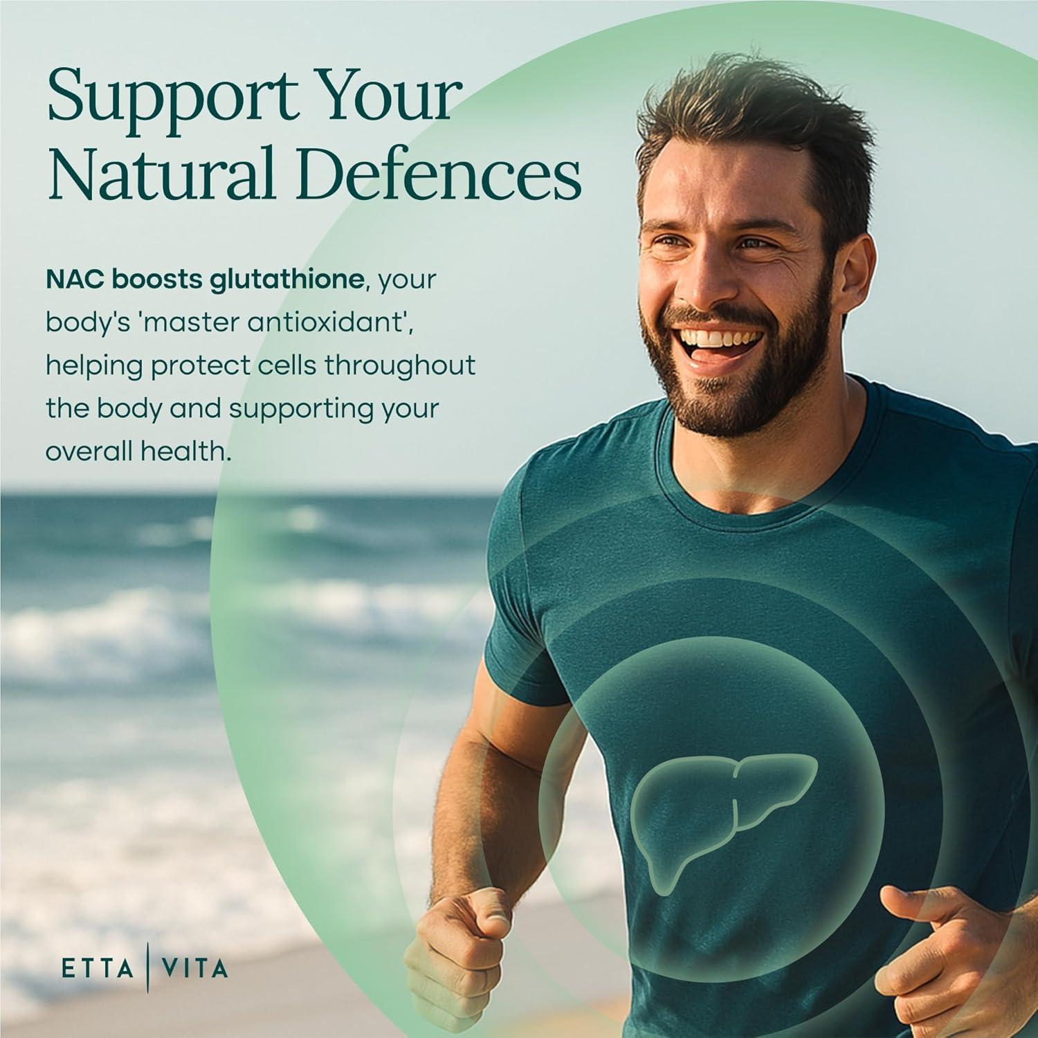 Suplemento Vegano Etta Vita NAC 600mg con Quercetina y Selenio