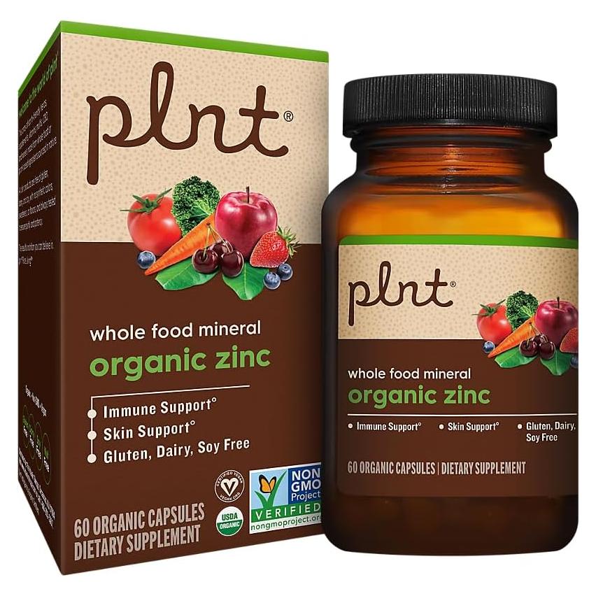 Zinc Orgánico plnt 30mg 60 Cápsulas Veganas para Inmunidad