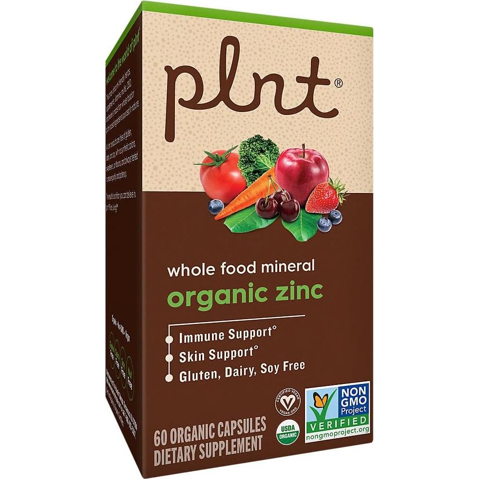 Zinc Orgánico plnt 30mg 60 Cápsulas Veganas para Inmunidad