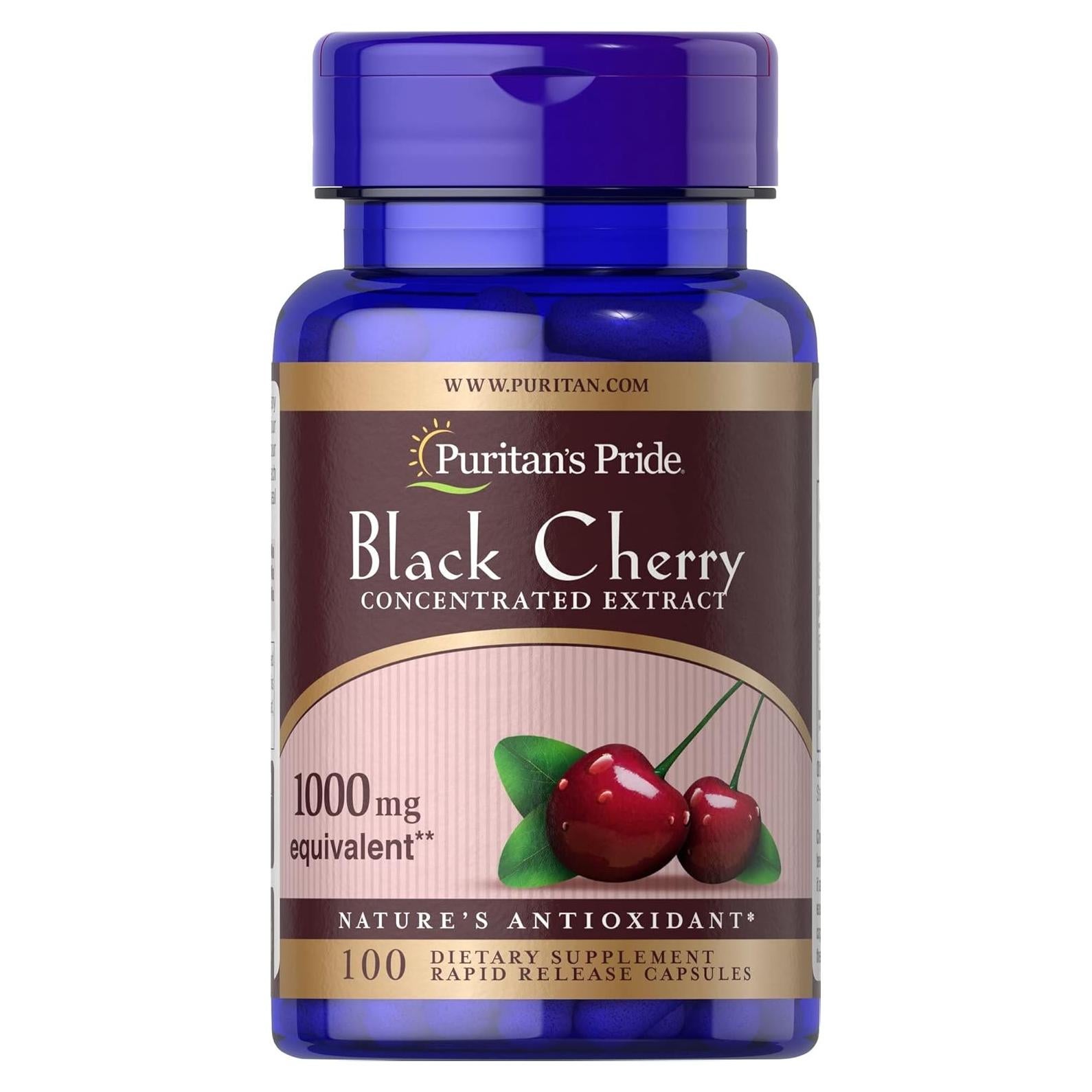 Extracto Concentrado de Cereza Negra Puritan's Pride 250 mg - 100 Cápsulas