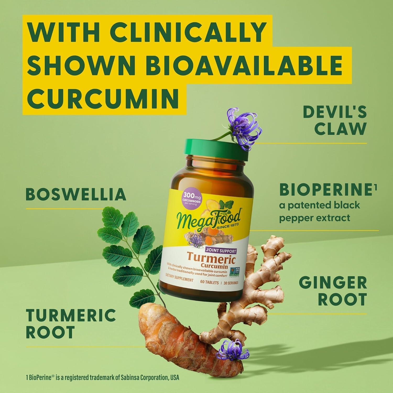 MegaFood Cúrcuma Curcumina Extra Fuerte 60 Tabletas Veganas