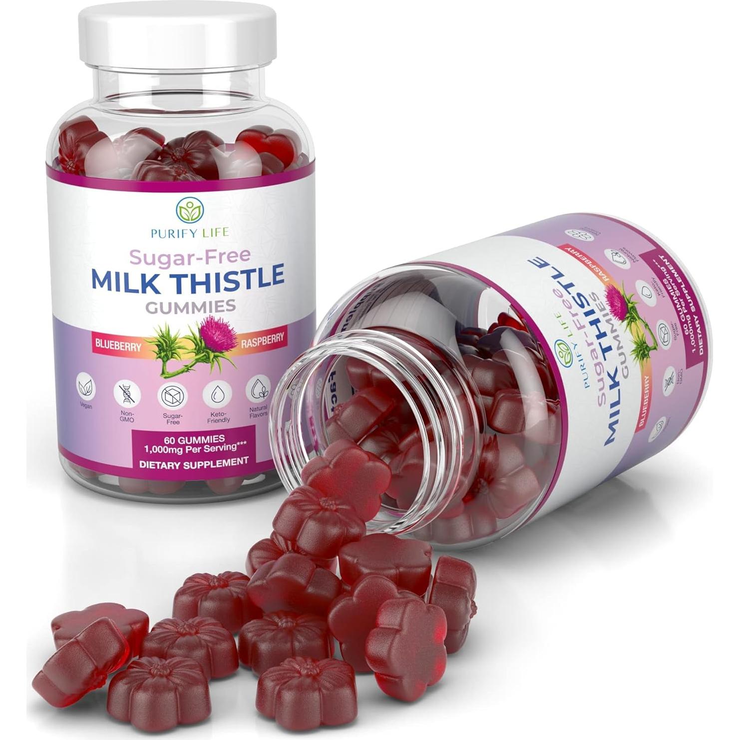 Gomitas de Cardo Mariano Sin Azúcar Purify Life 1000mg