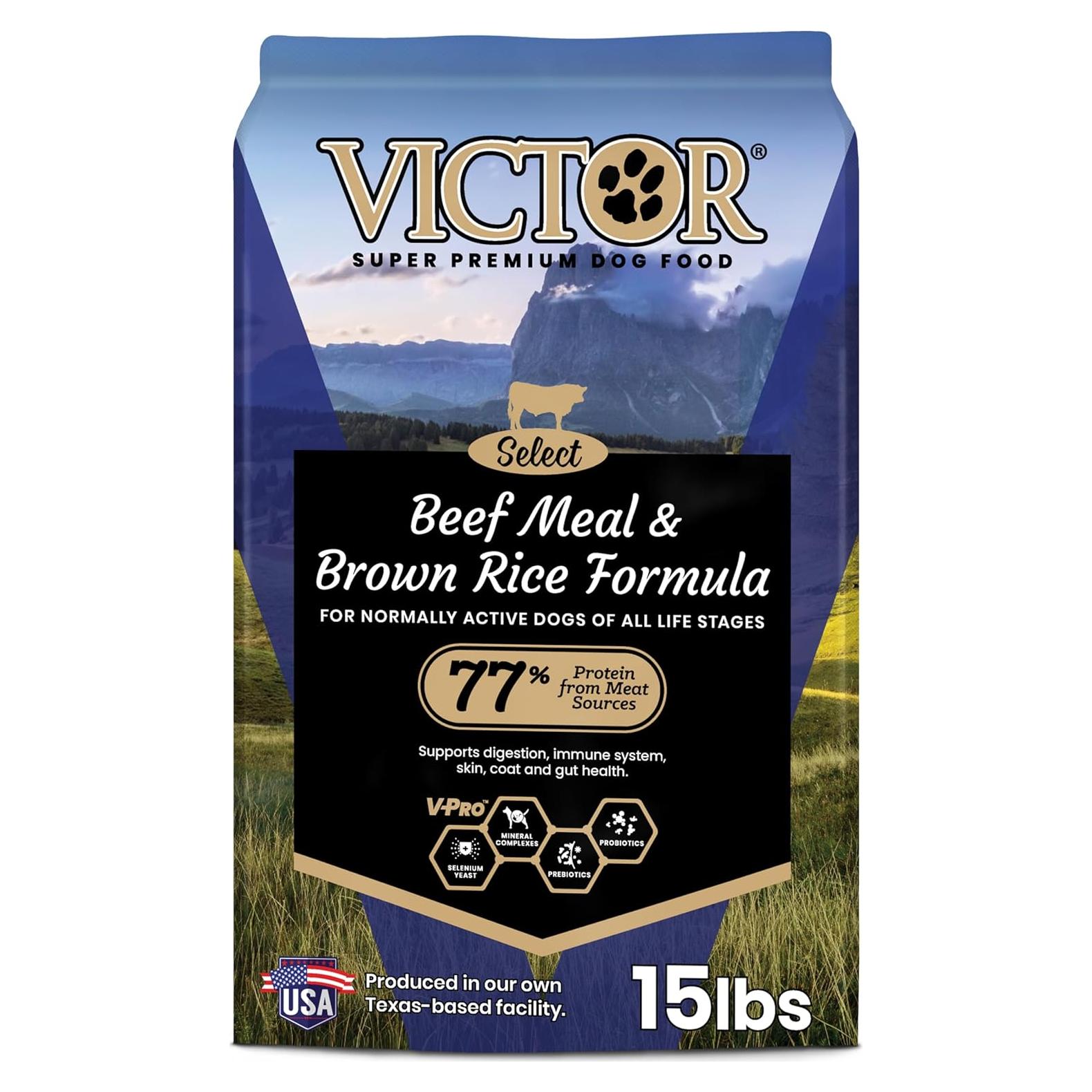 VICTOR Comida Seca para Perros 6.8 kg - Carne de Res y Arroz Integral