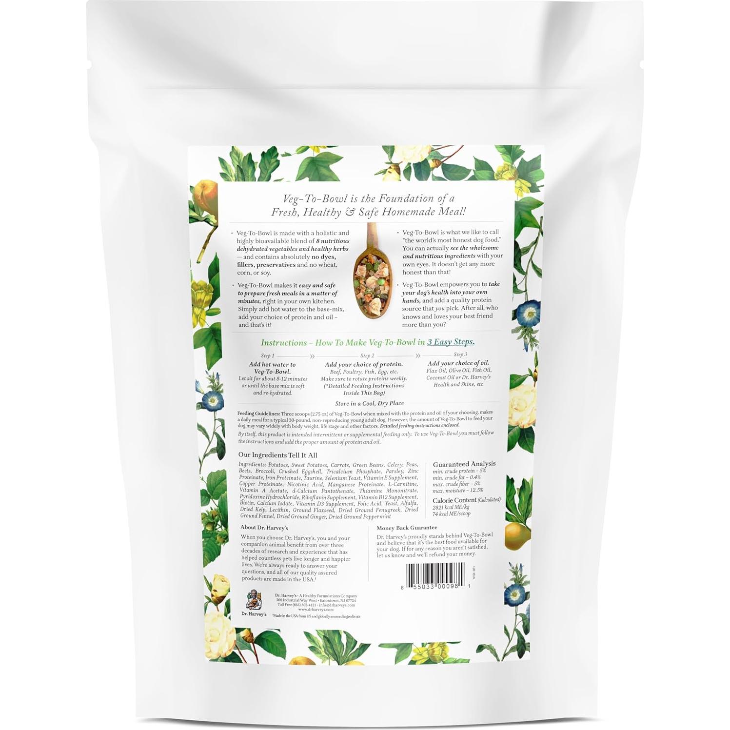 Alimento Deshidratado para Perros Dr. Harvey Veg-to-Bowl 1.36kg