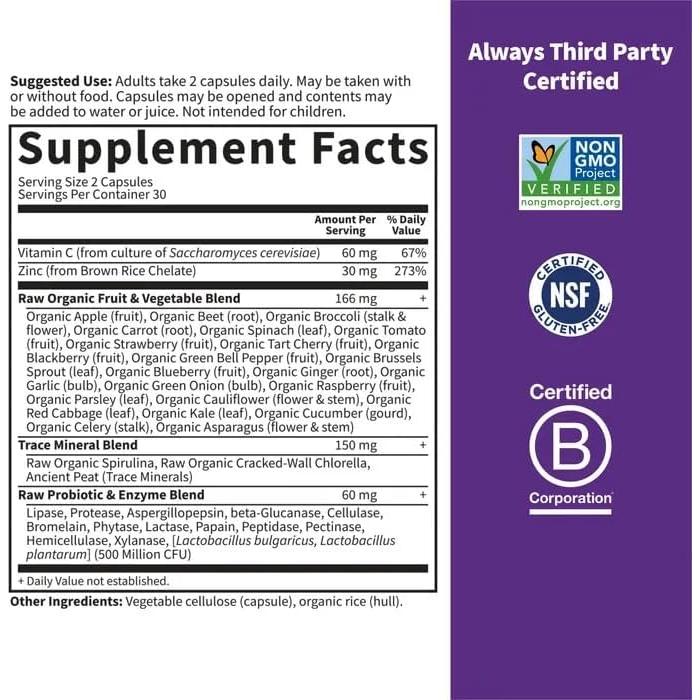 Suplemento Gummy de Cúrcuma Orgánica y Zinc Crudo - 120 Gummy + 60 Cápsulas